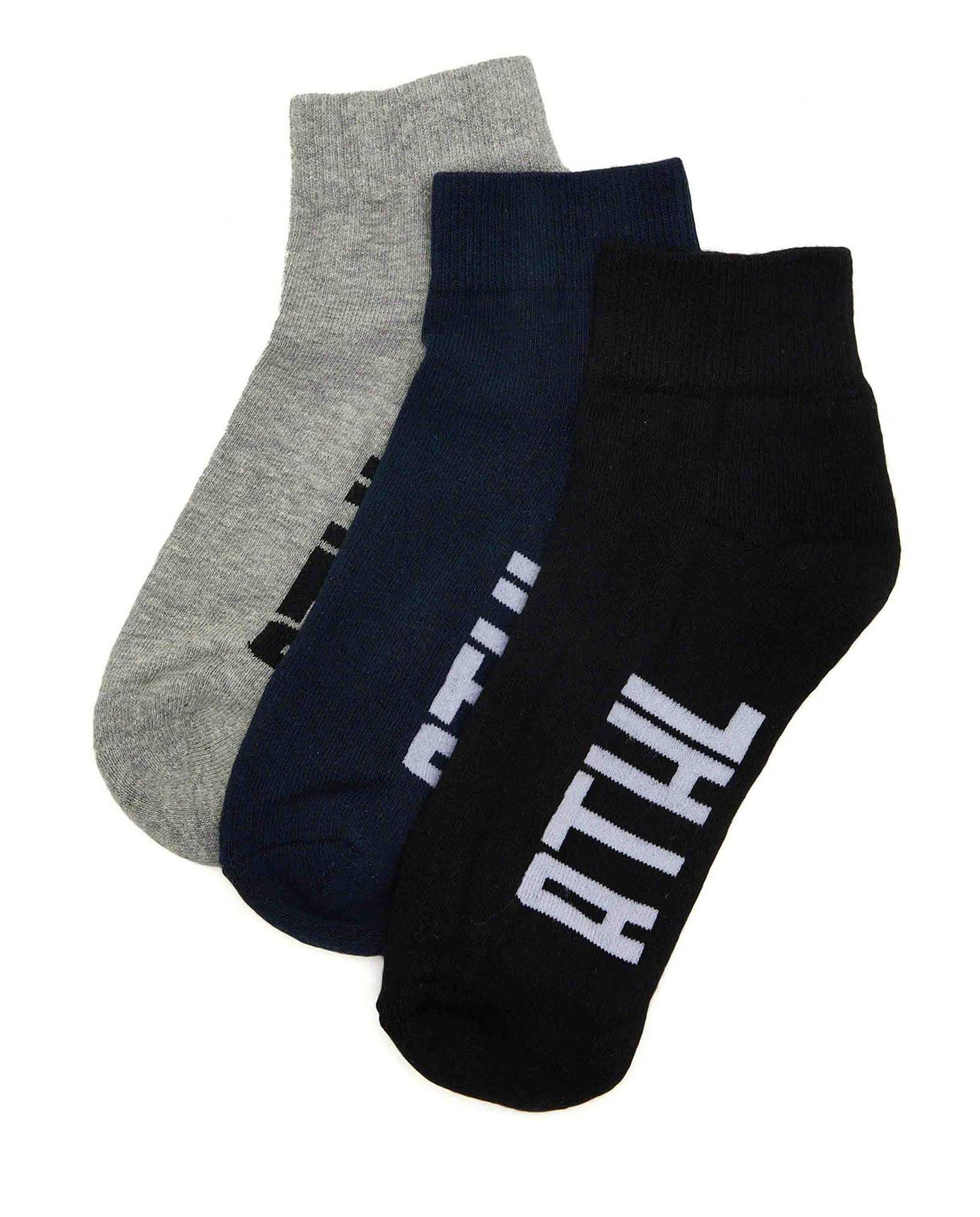 3-Pack Patterned Ankle Socks