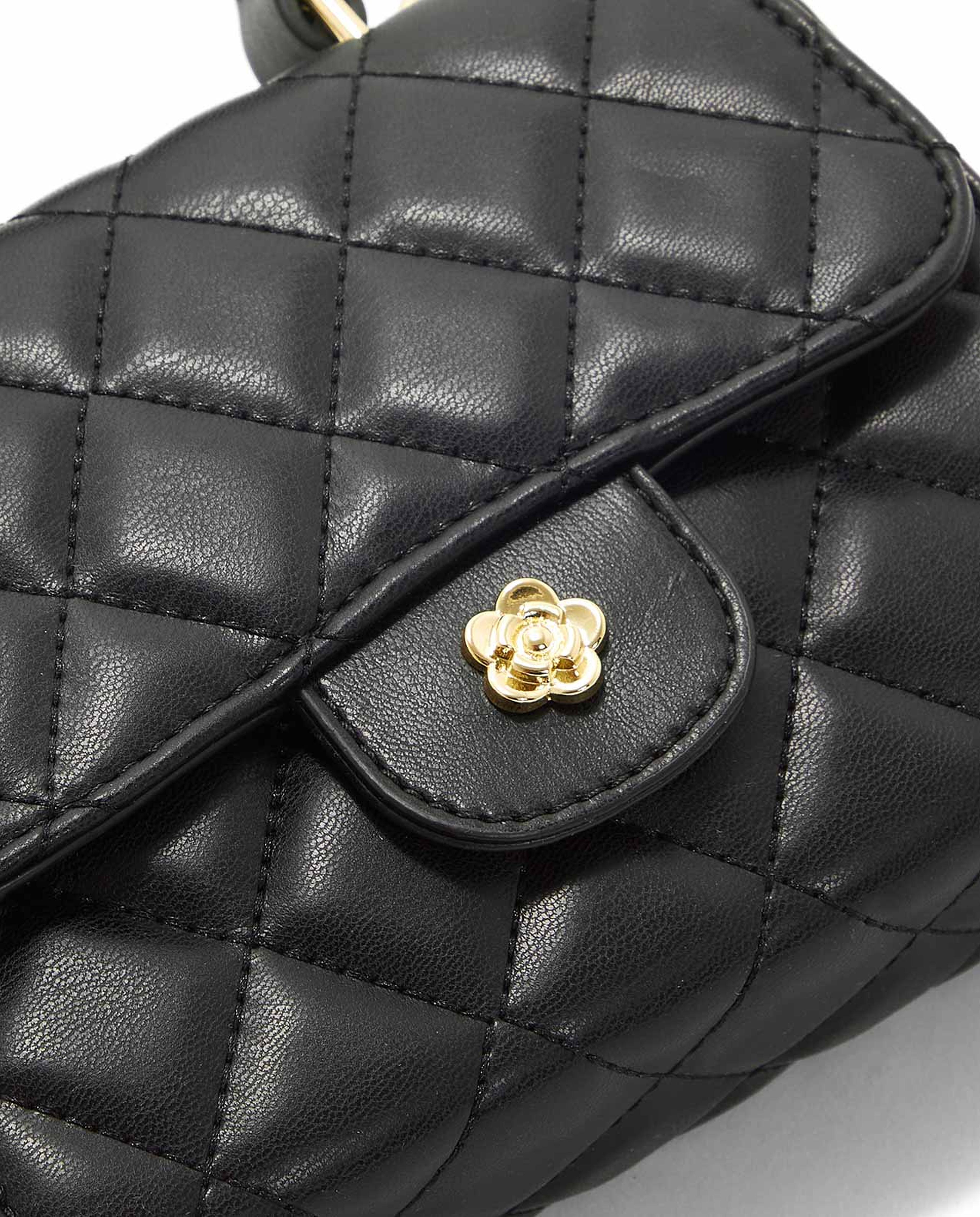 Quilted Top Handle Mini Bag with Sling