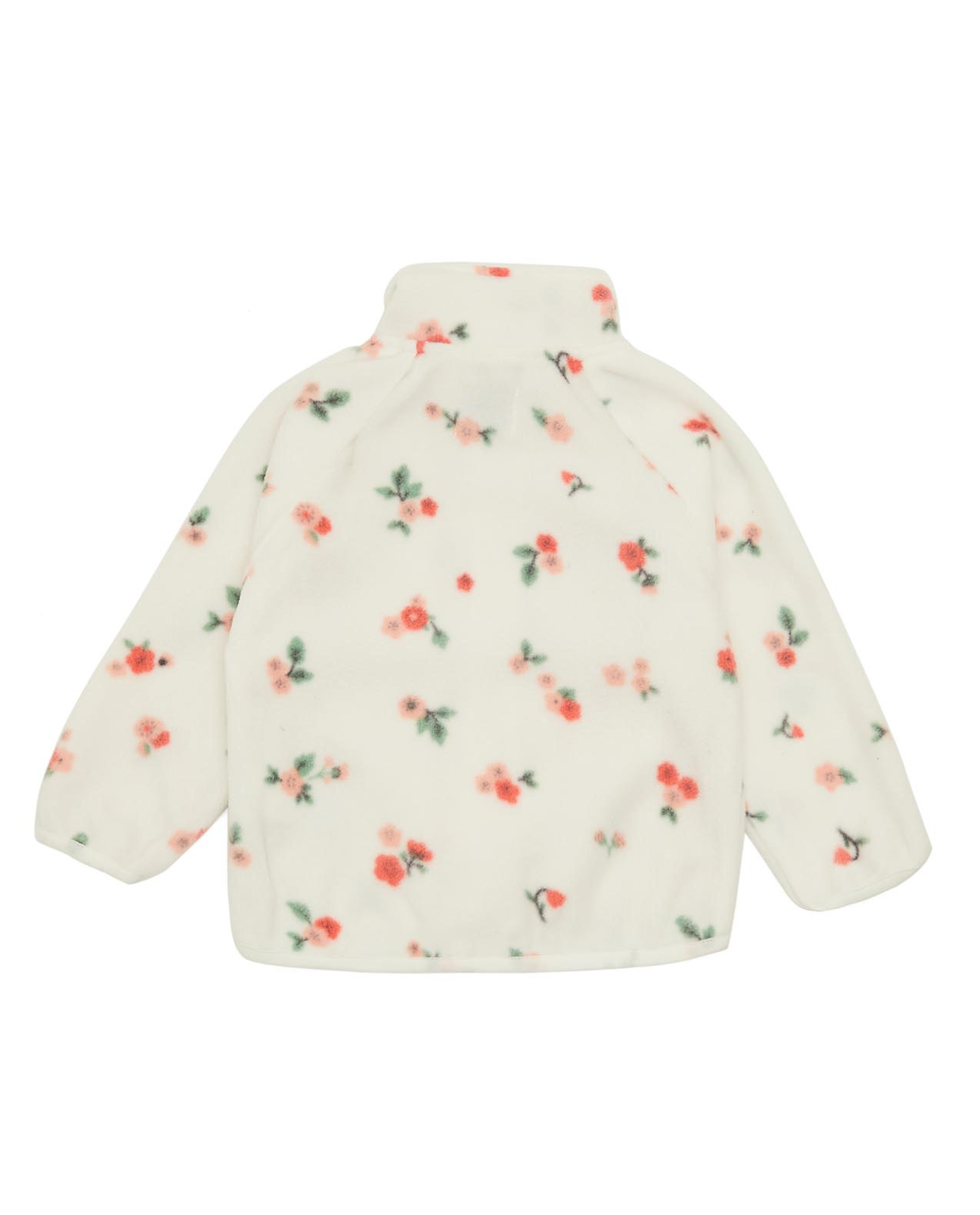 Printed Jacket with High Neck and Zippered Closure