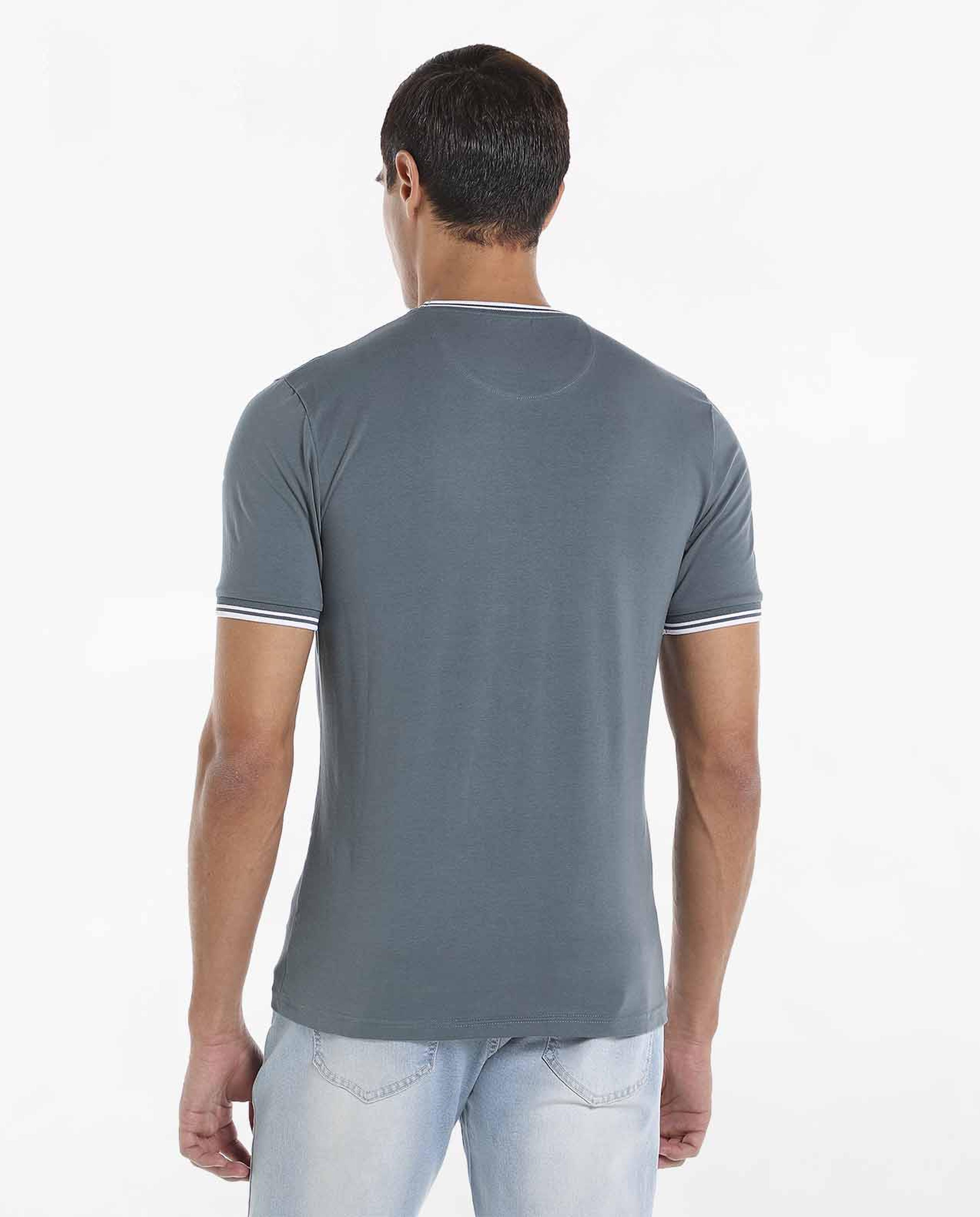 Solid T-Shirt with Crew Neck and Short Sleeves