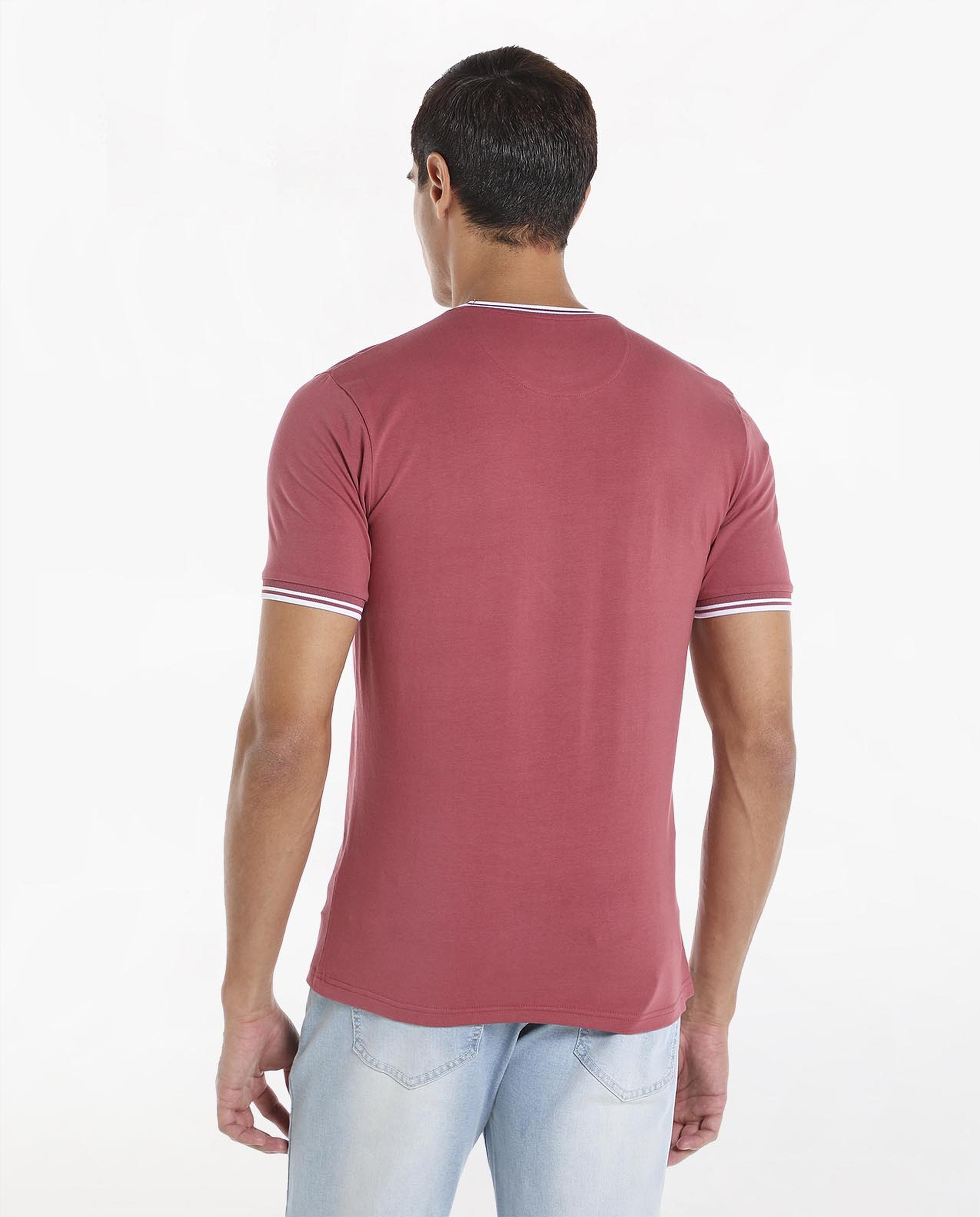 Solid T-Shirt with Crew Neck and Short Sleeves