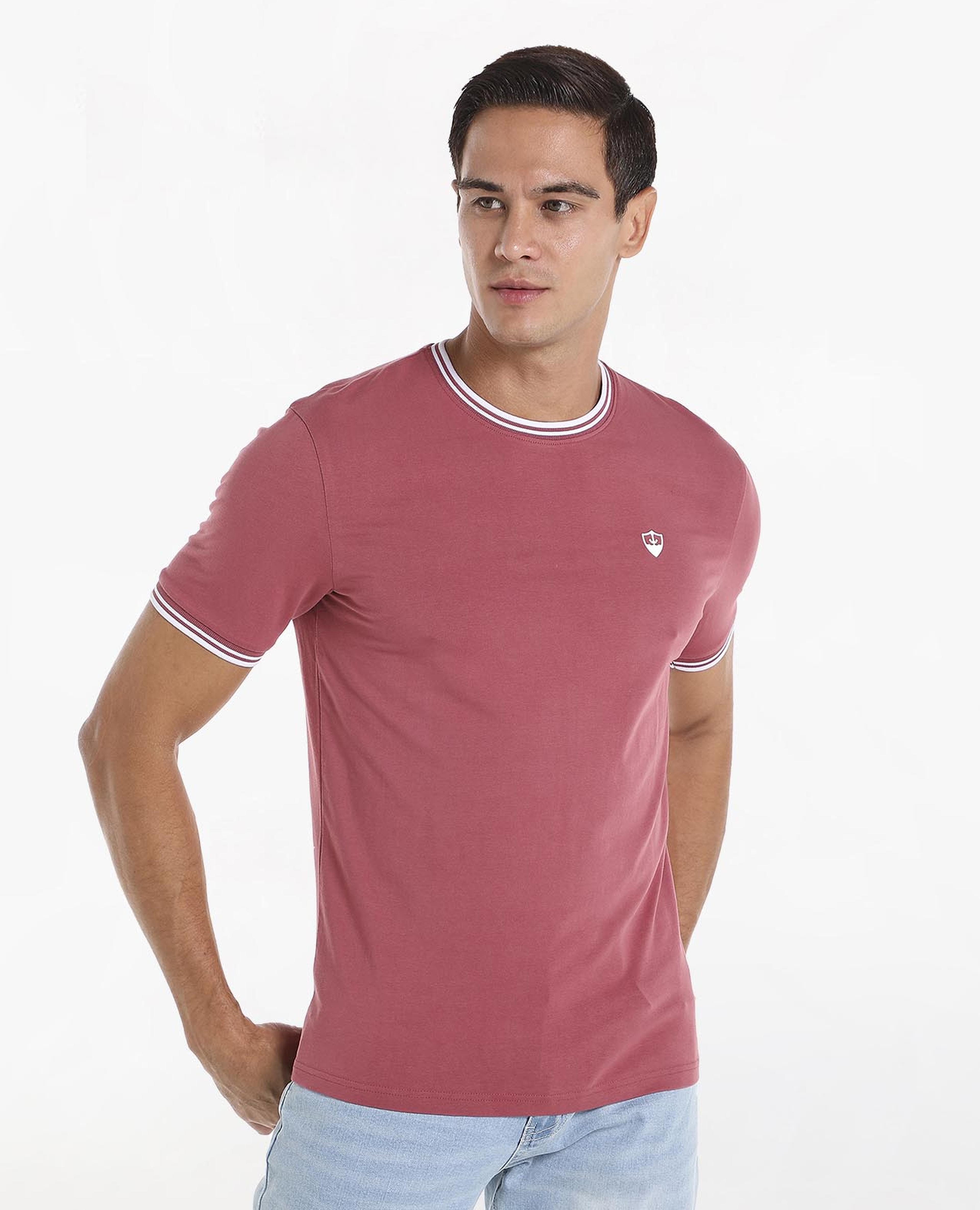 Solid T-Shirt with Crew Neck and Short Sleeves