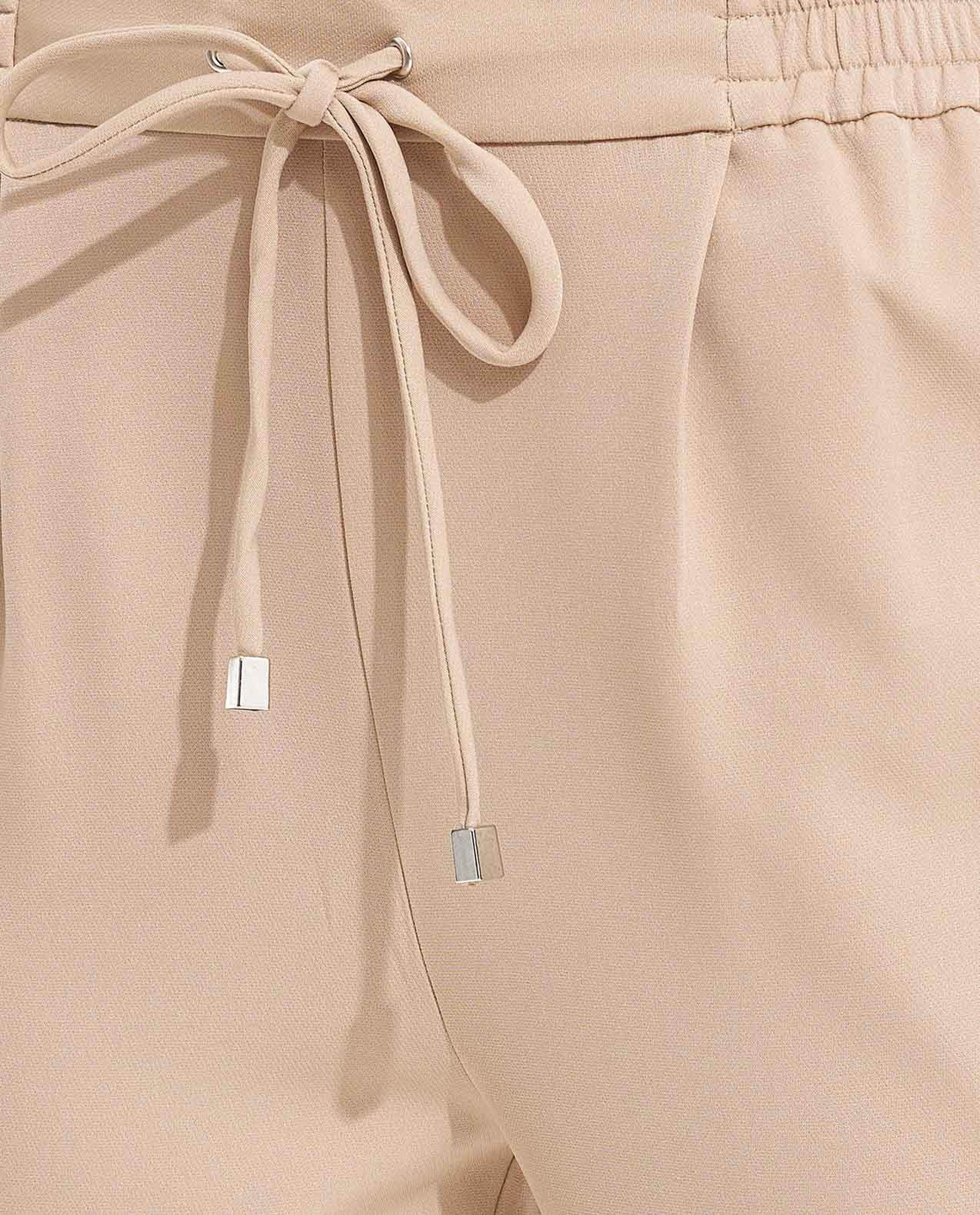 Woven Cropped Pants with Drawstring Waist