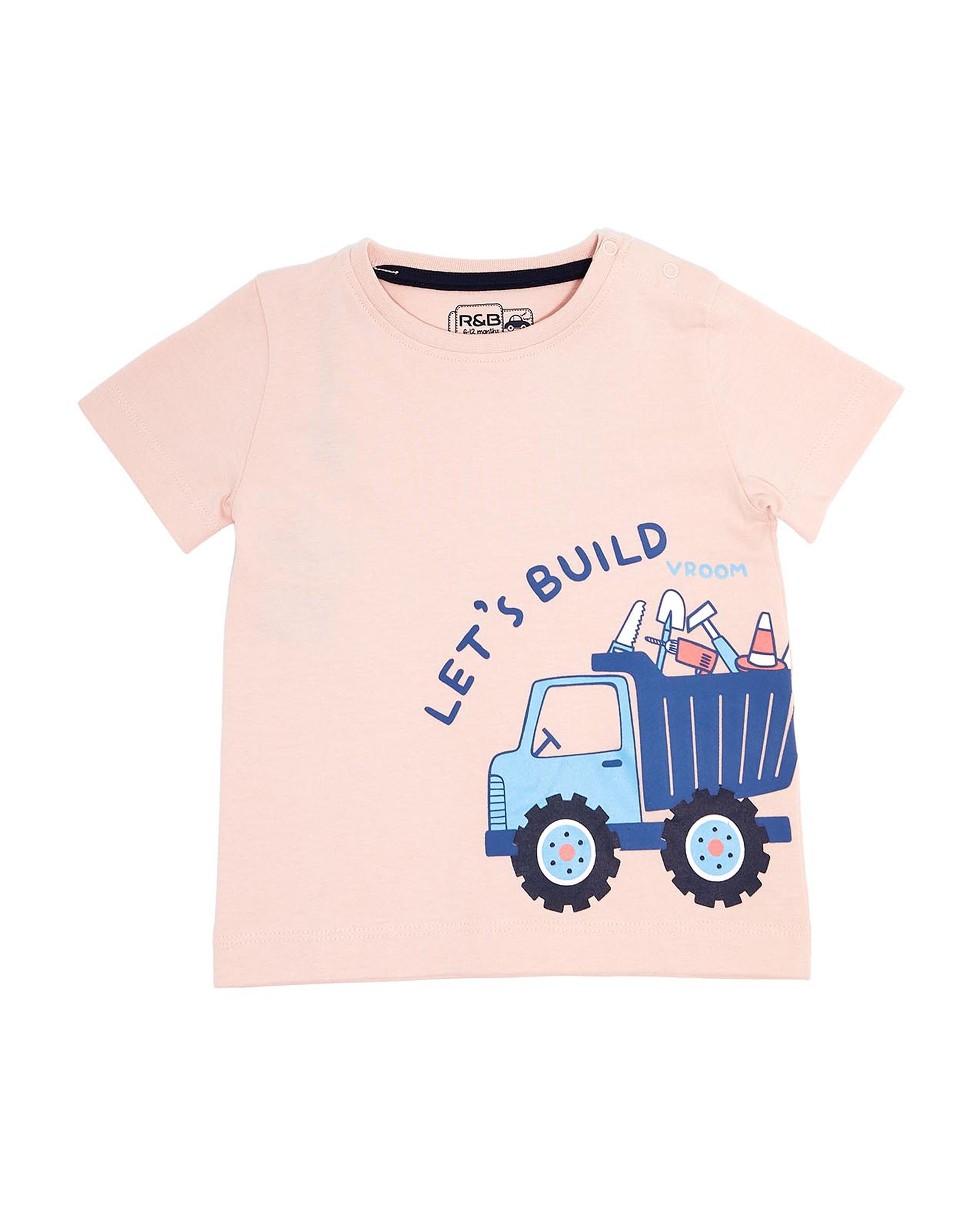 Graphic Print T-Shirt with Crew Neck and Short Sleeves