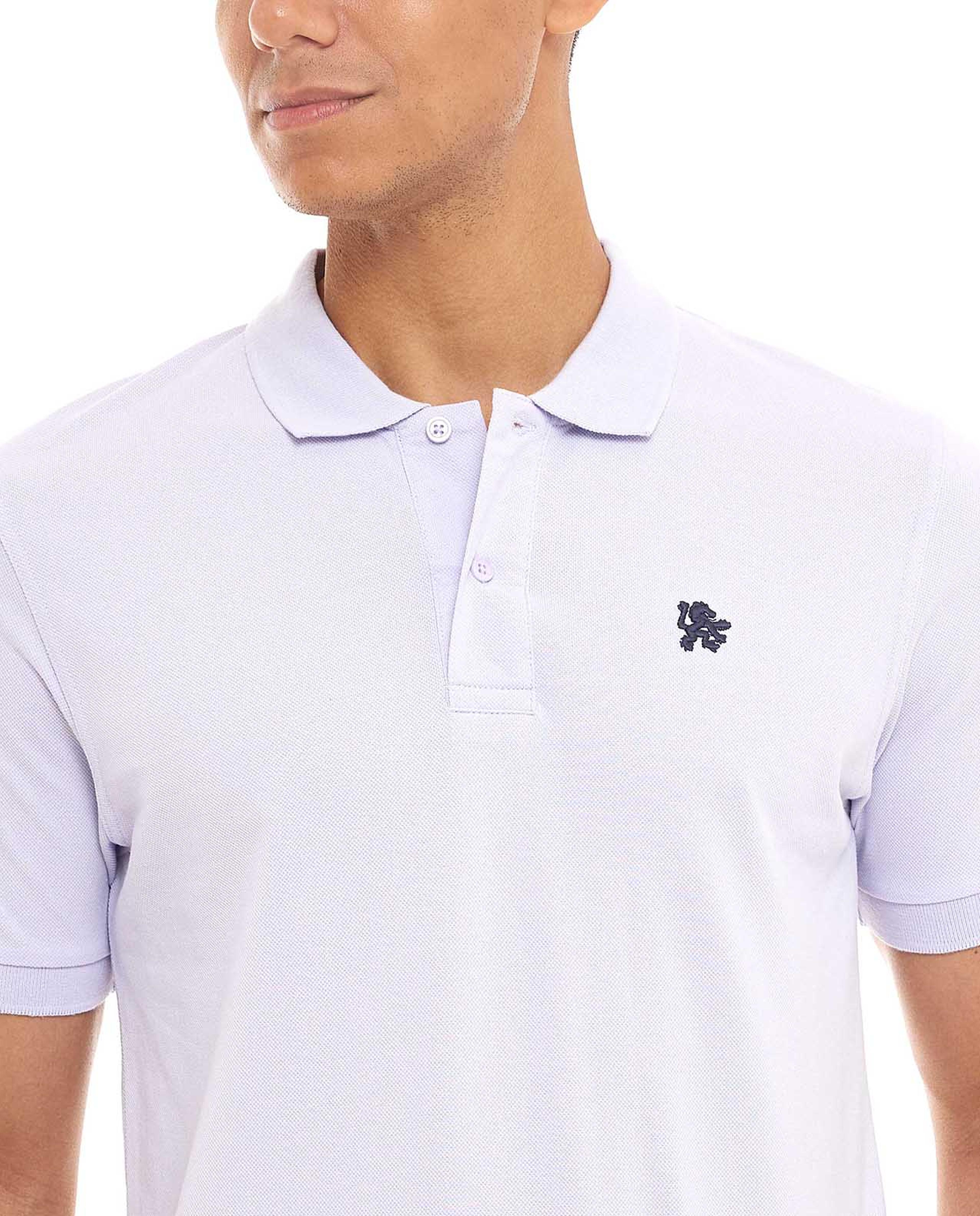 Solid Polo T-Shirt with Short Sleeves