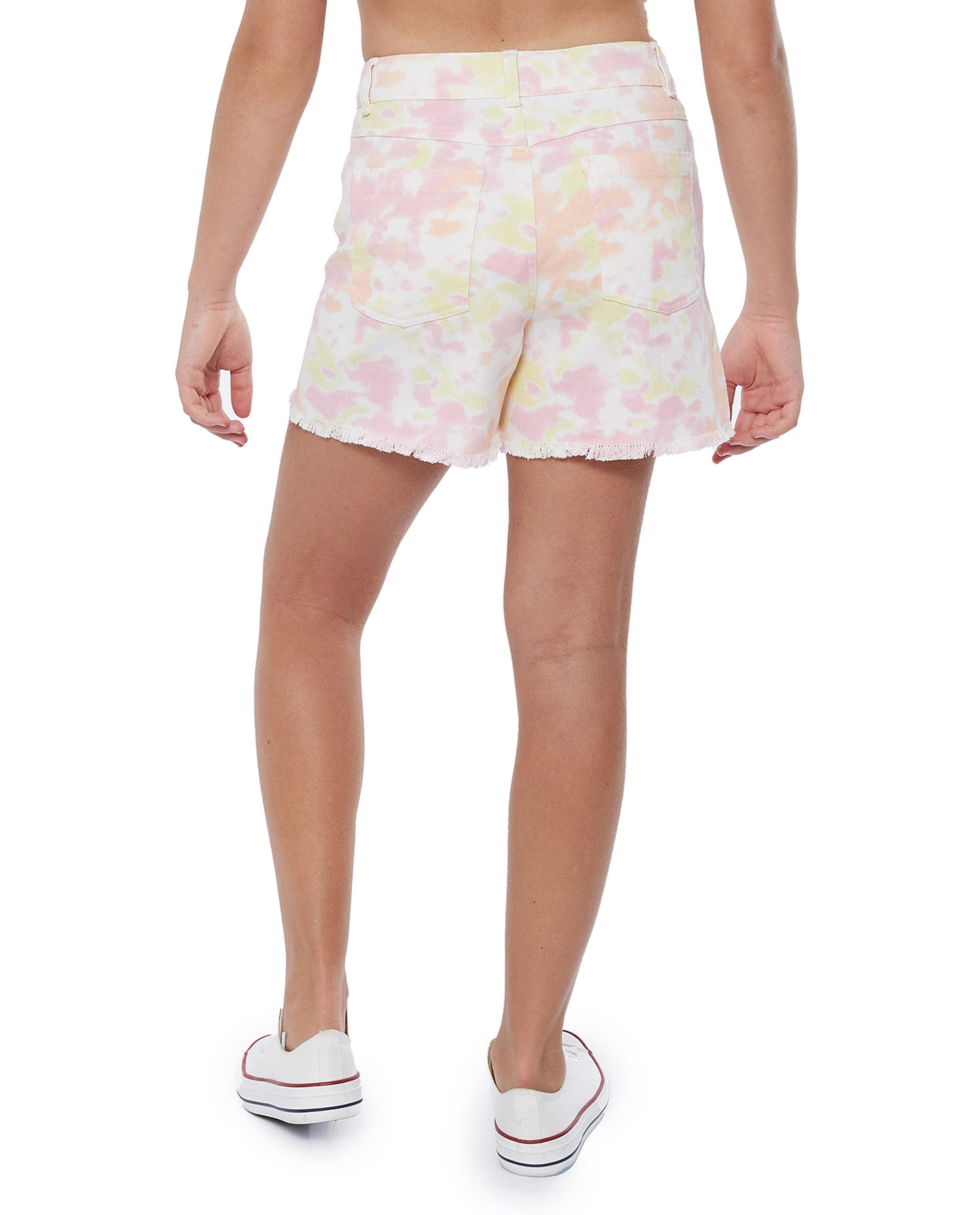 Tie-Dye Shorts with Button Closure