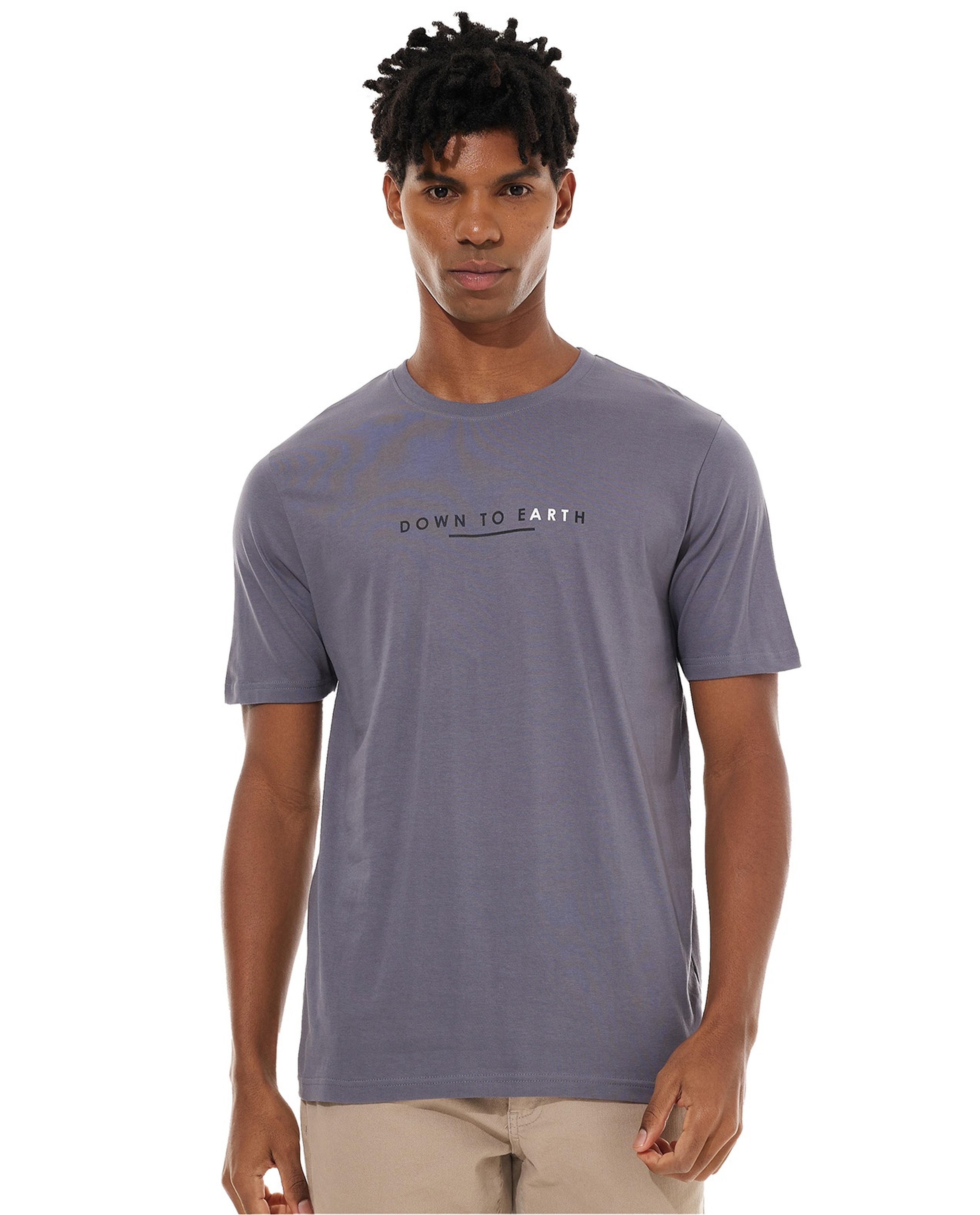 Printed T-Shirt with Crew Neck and Short Sleeves