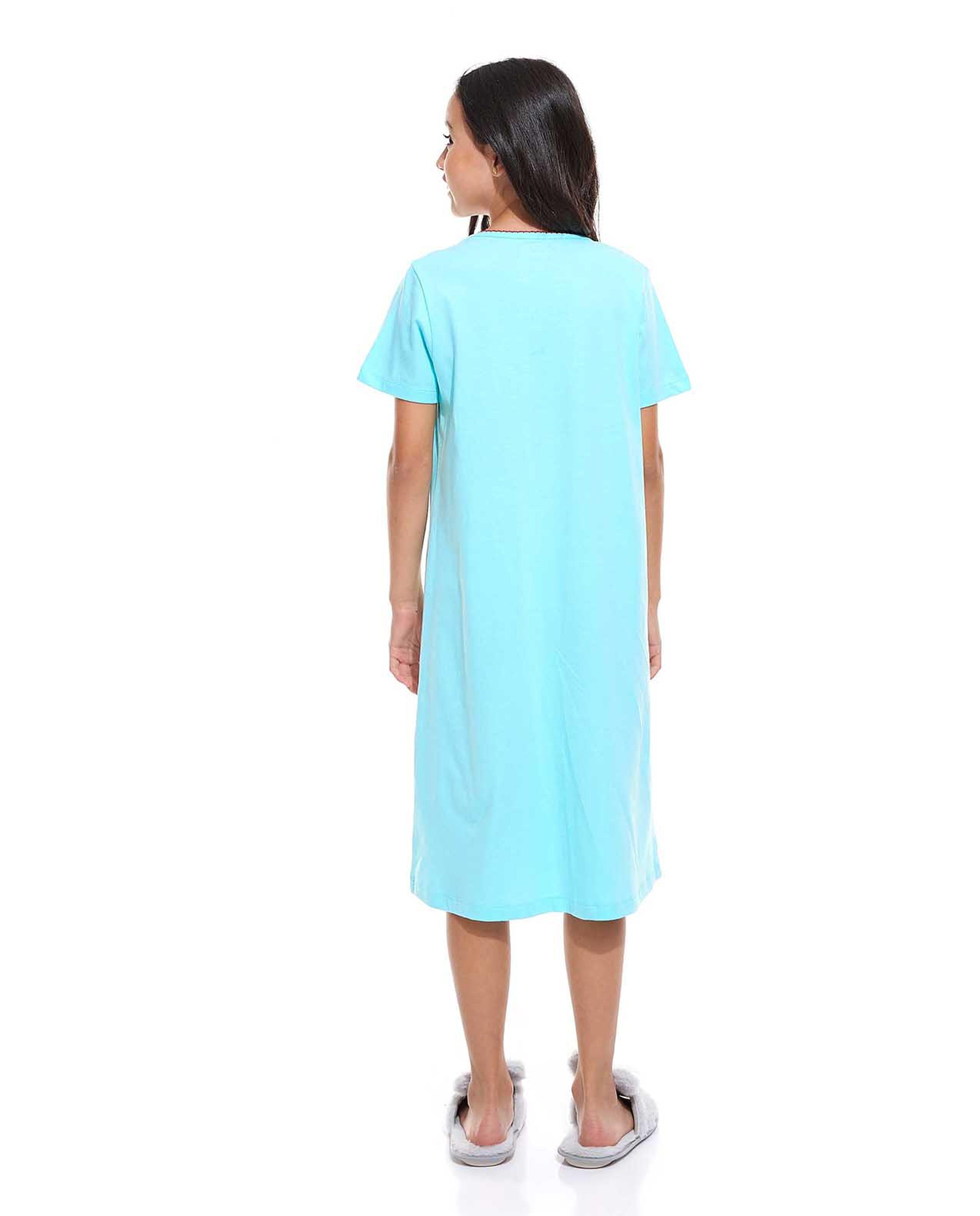 فستان نوم بطبعة - طقم من قطعتين