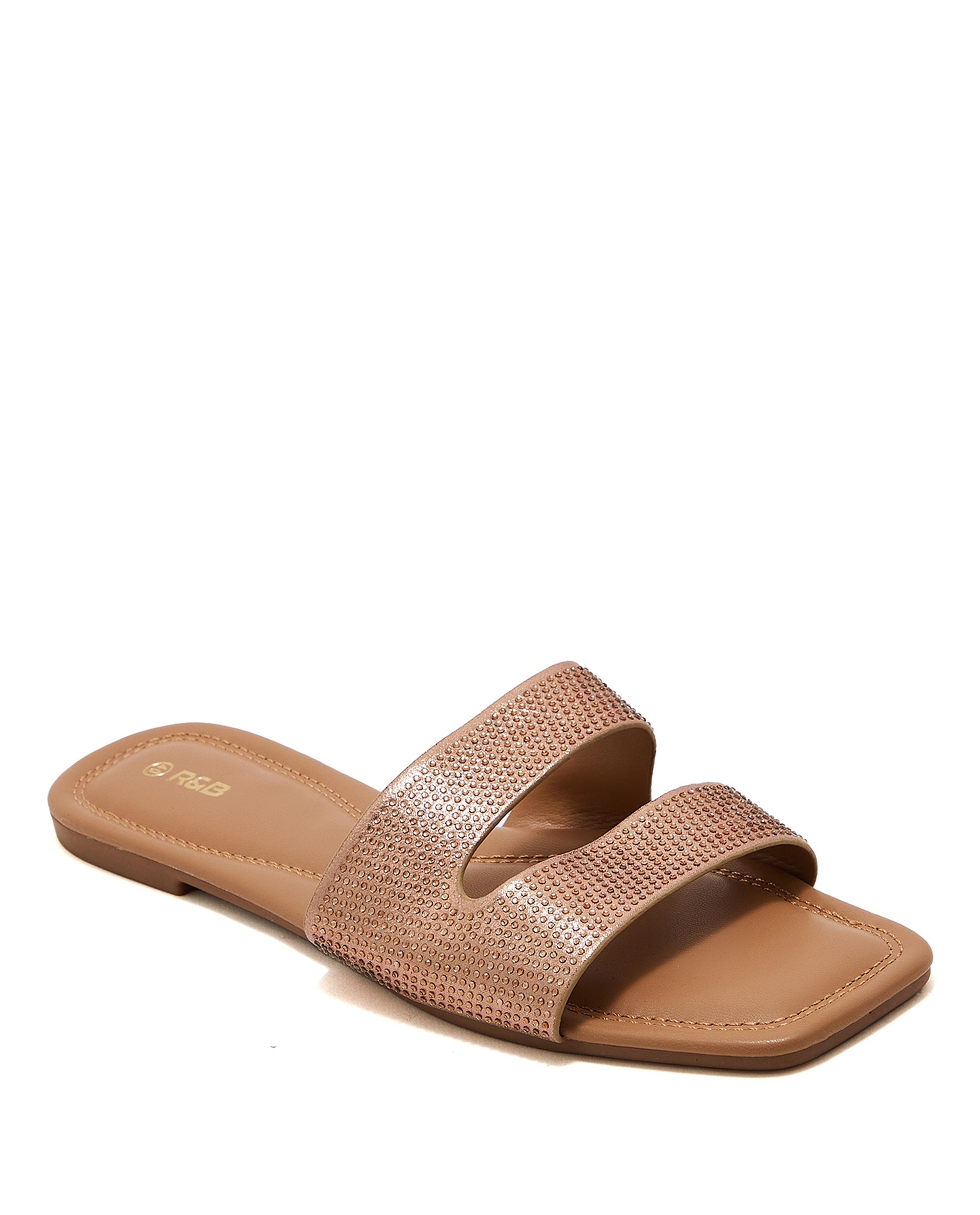 Cut-Out Strap Flat Sandals