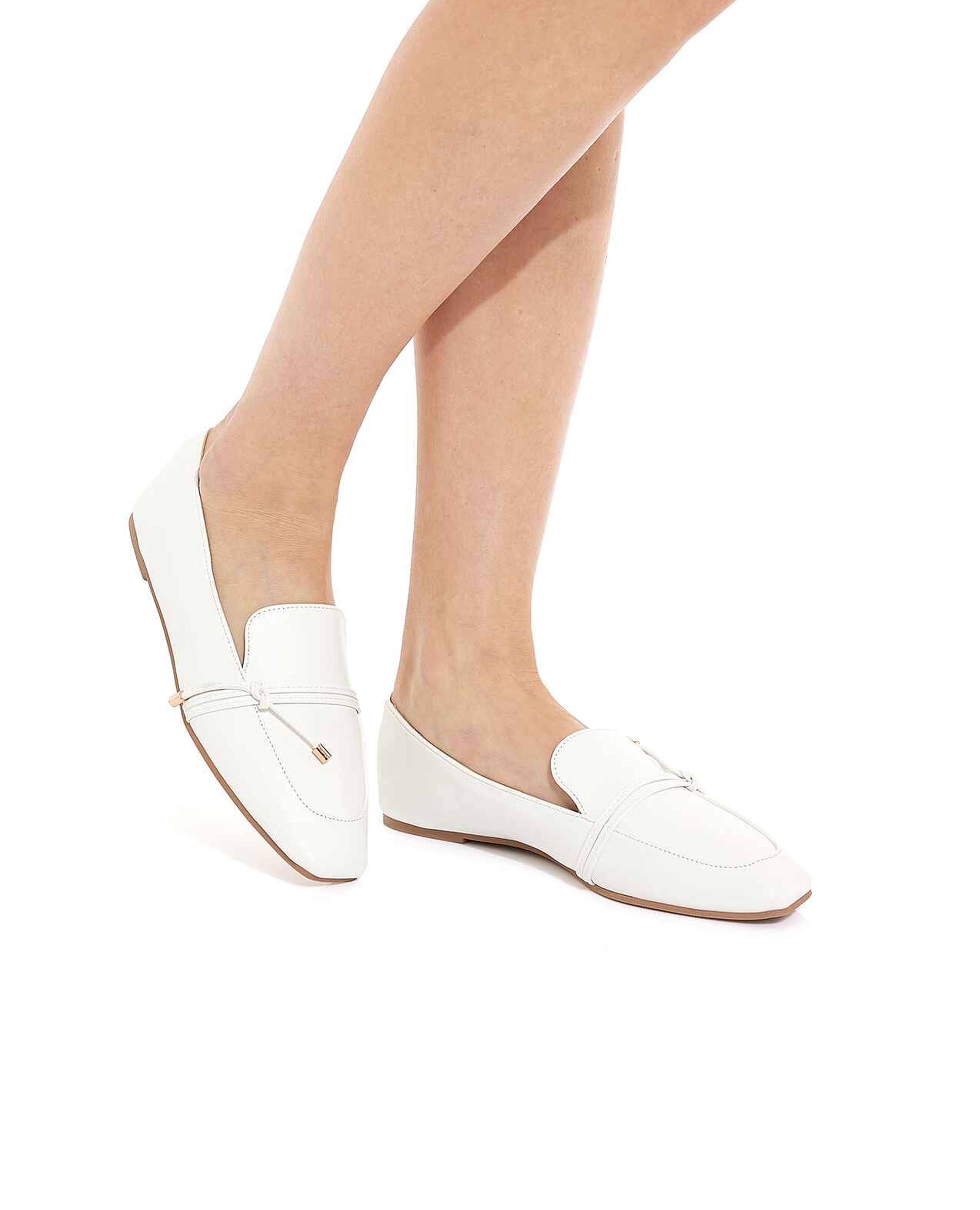 Solid Square Toe Loafers