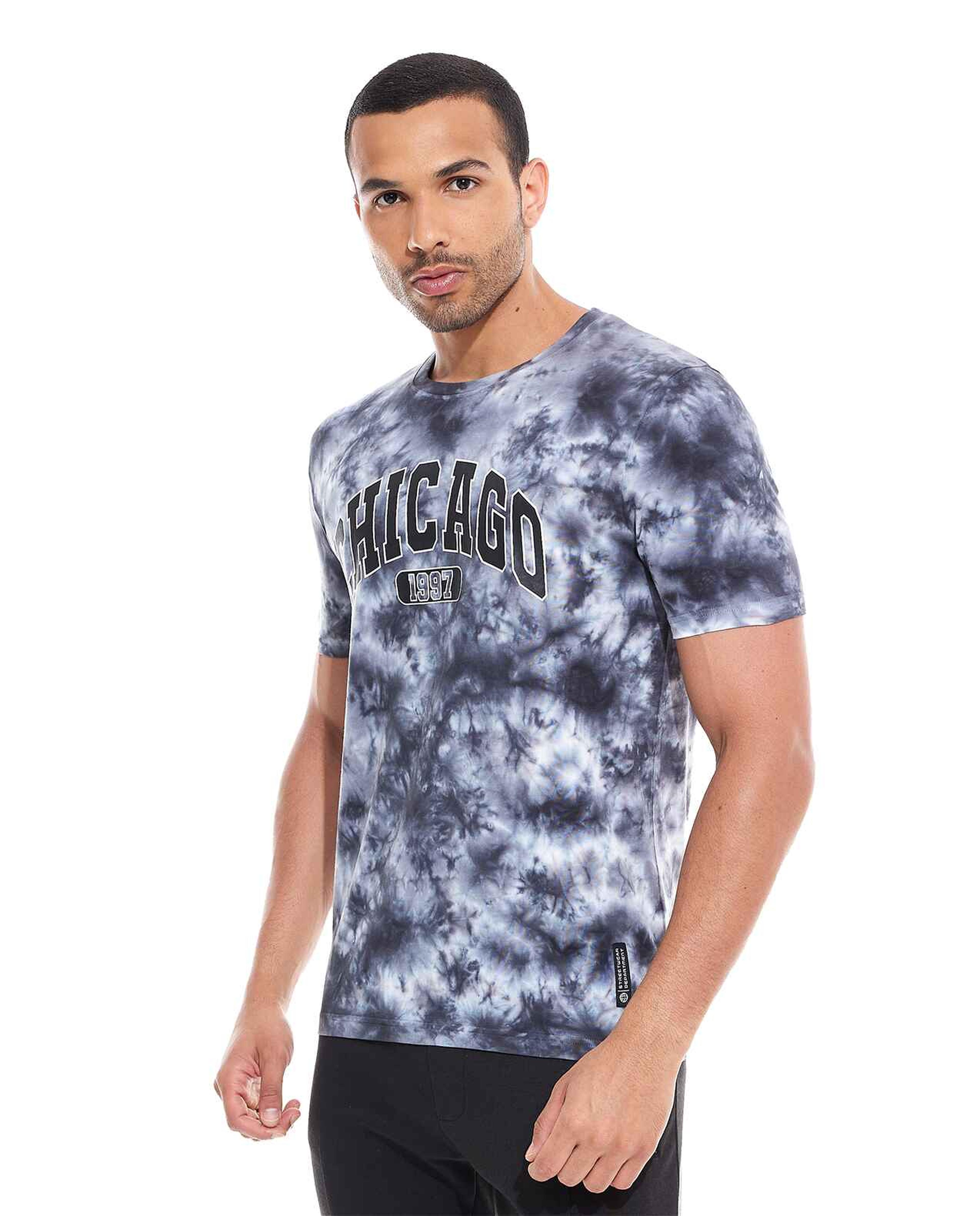 Printed T-Shirt with Crew Neck and Short Sleeves