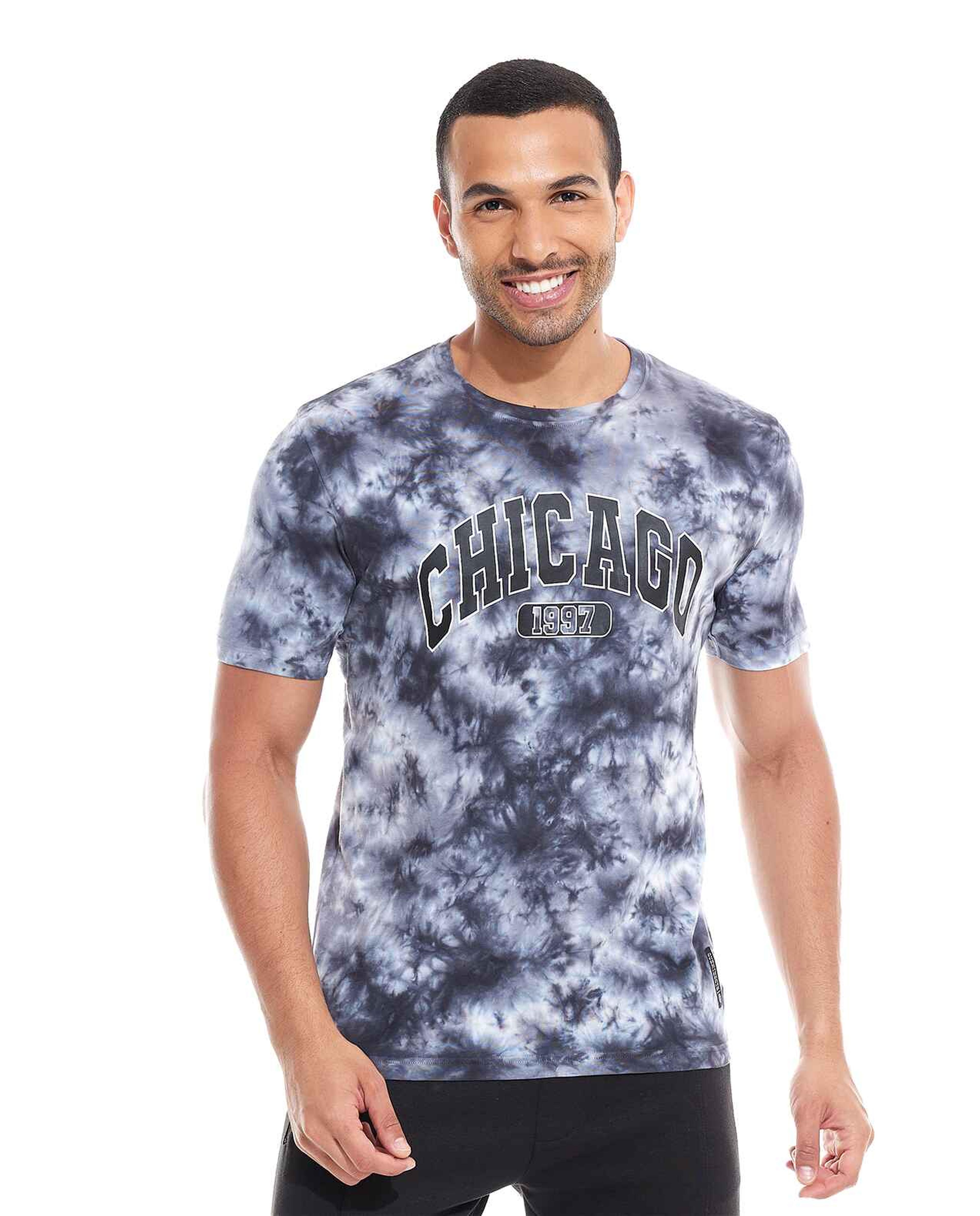 Printed T-Shirt with Crew Neck and Short Sleeves