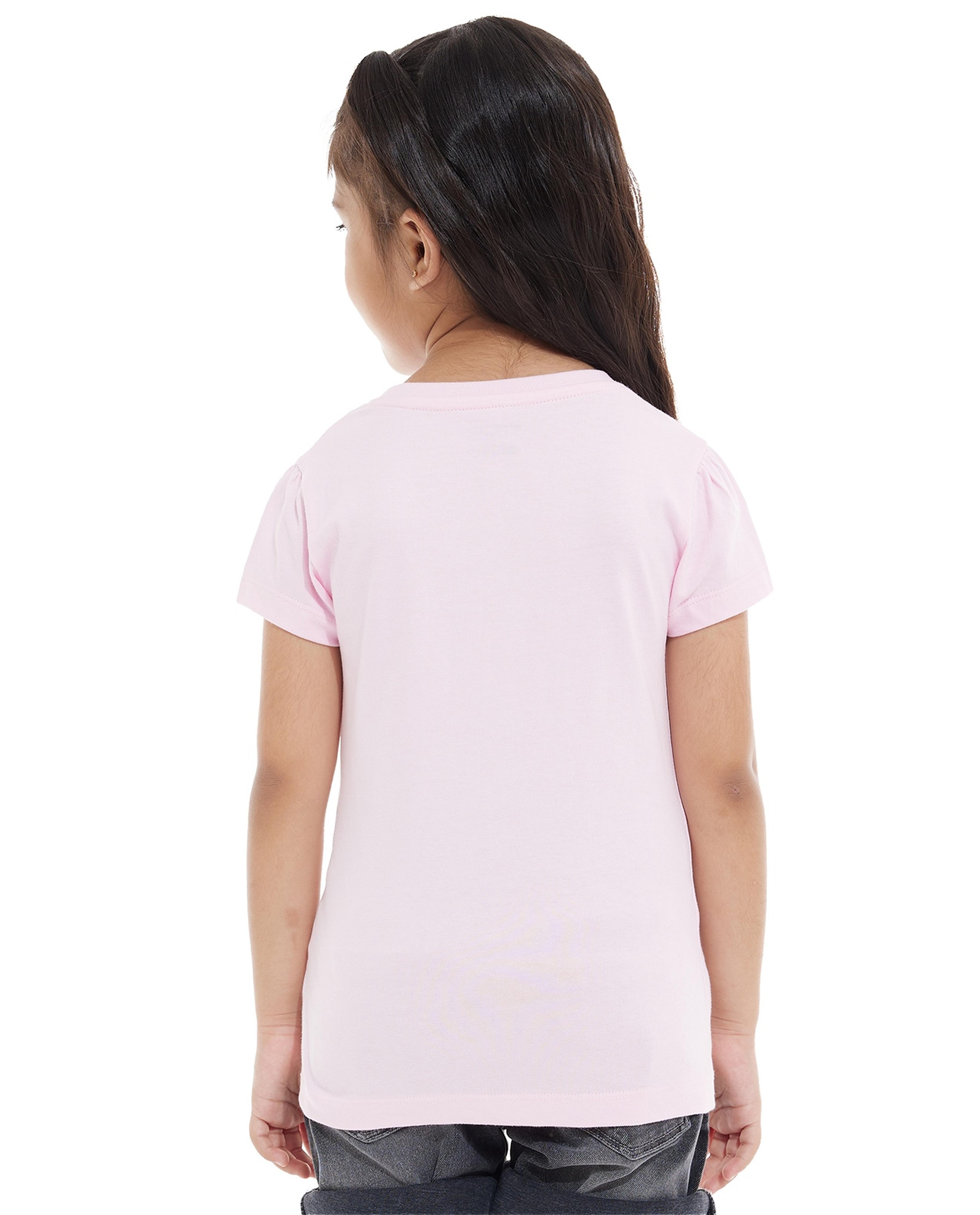 Graphic Print T-Shirt with Crew Neck and Short Sleeves