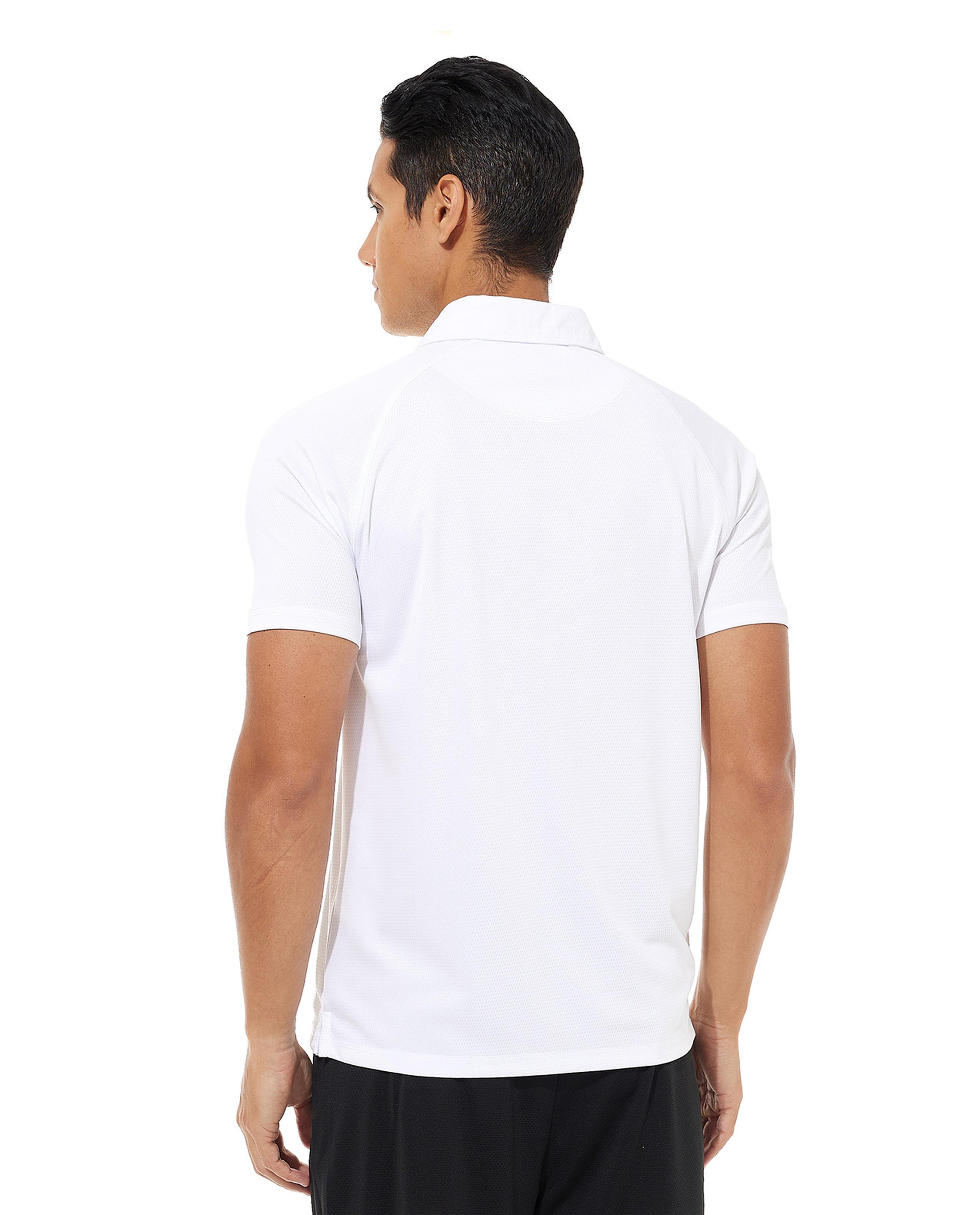 Solid Active Polo T-Shirt with Short Sleeves