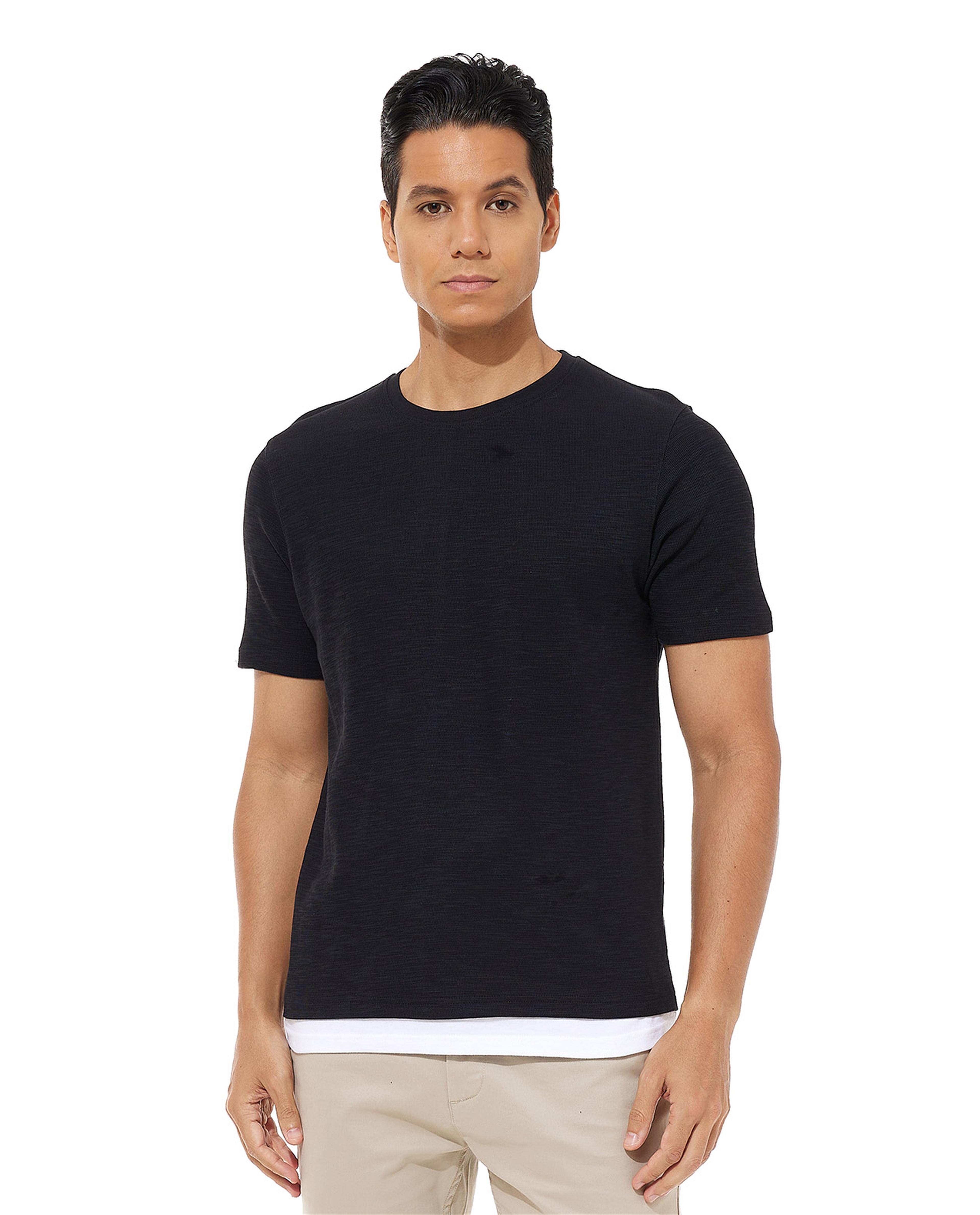 Solid T-Shirt with Crew Neck and Short Sleeves