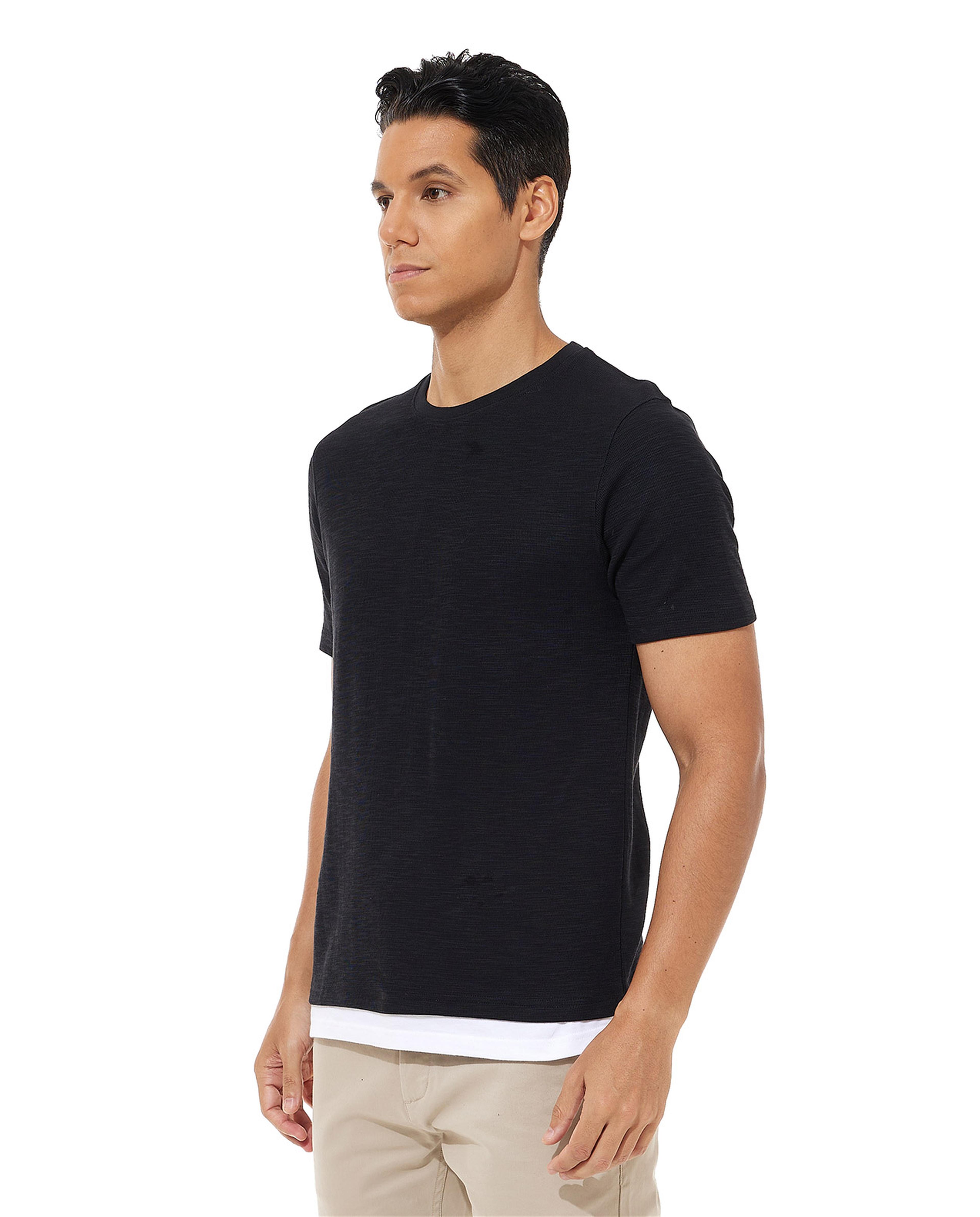 Solid T-Shirt with Crew Neck and Short Sleeves