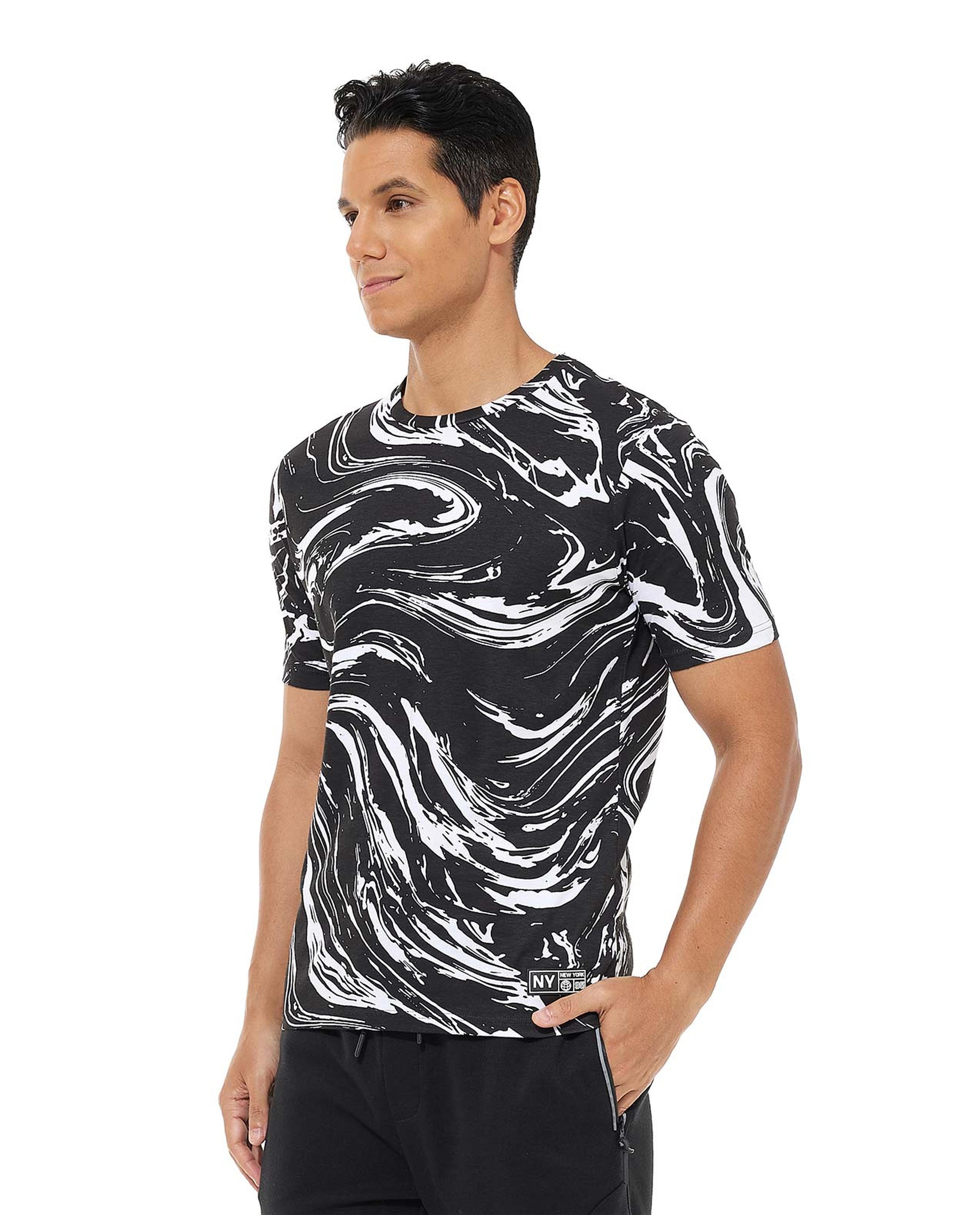 Printed T-Shirt with Crew Neck and Short Sleeves