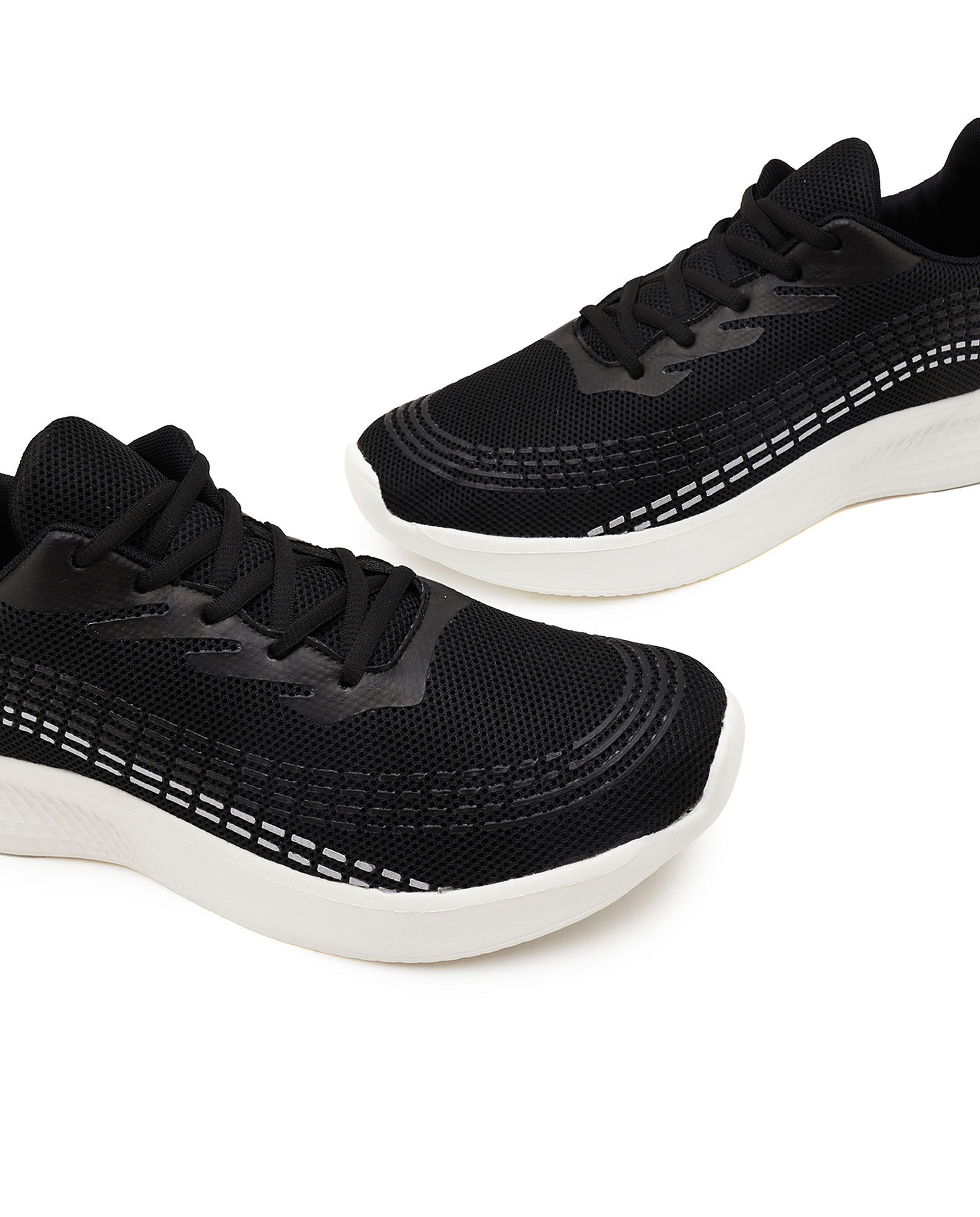Patterned Lace-Up Running Shoes