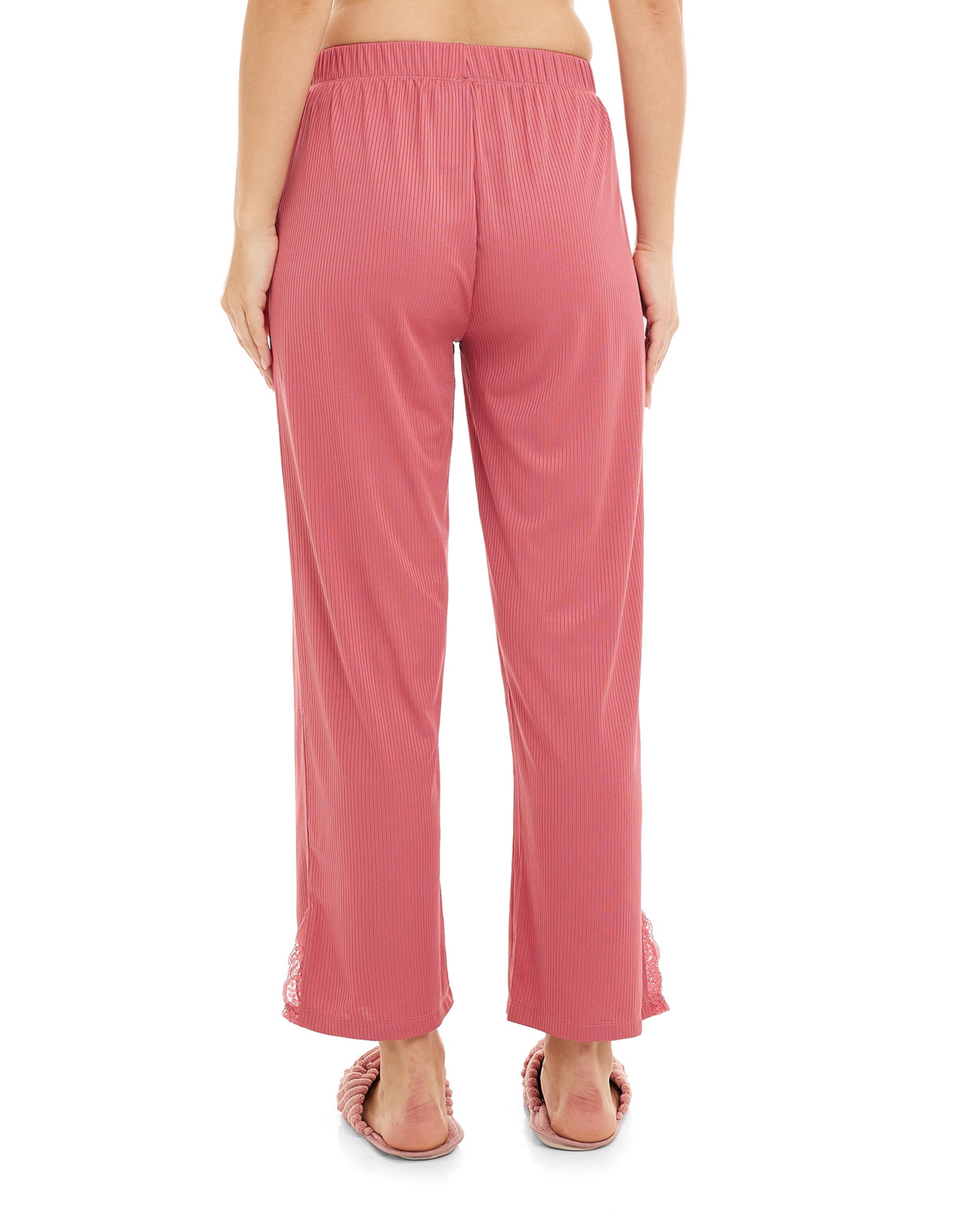 Solid Sleep Bottoms with Drawstring Waist