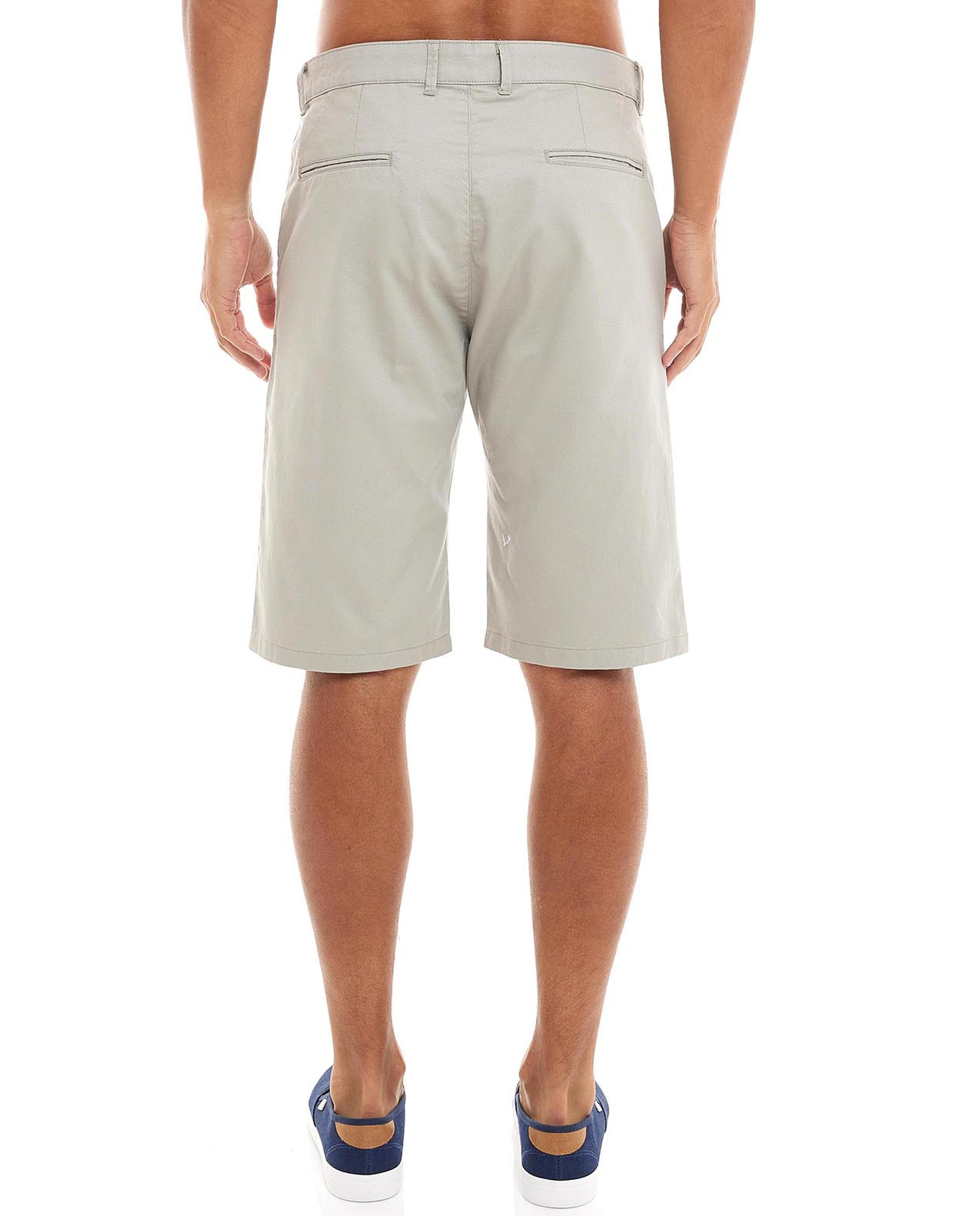 Solid Woven Shorts with Button Closure