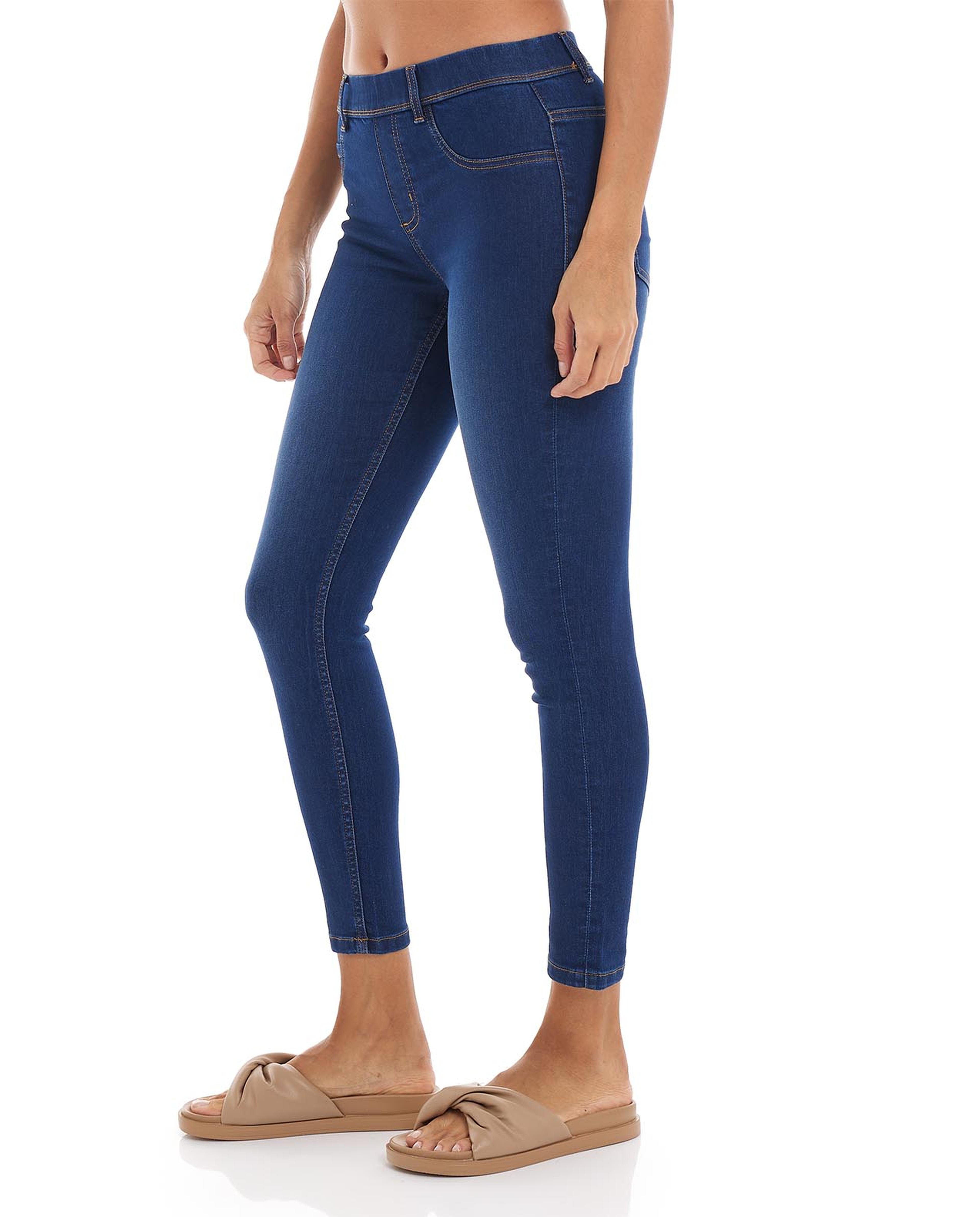 Solid Jeggings with Elasticated Waist