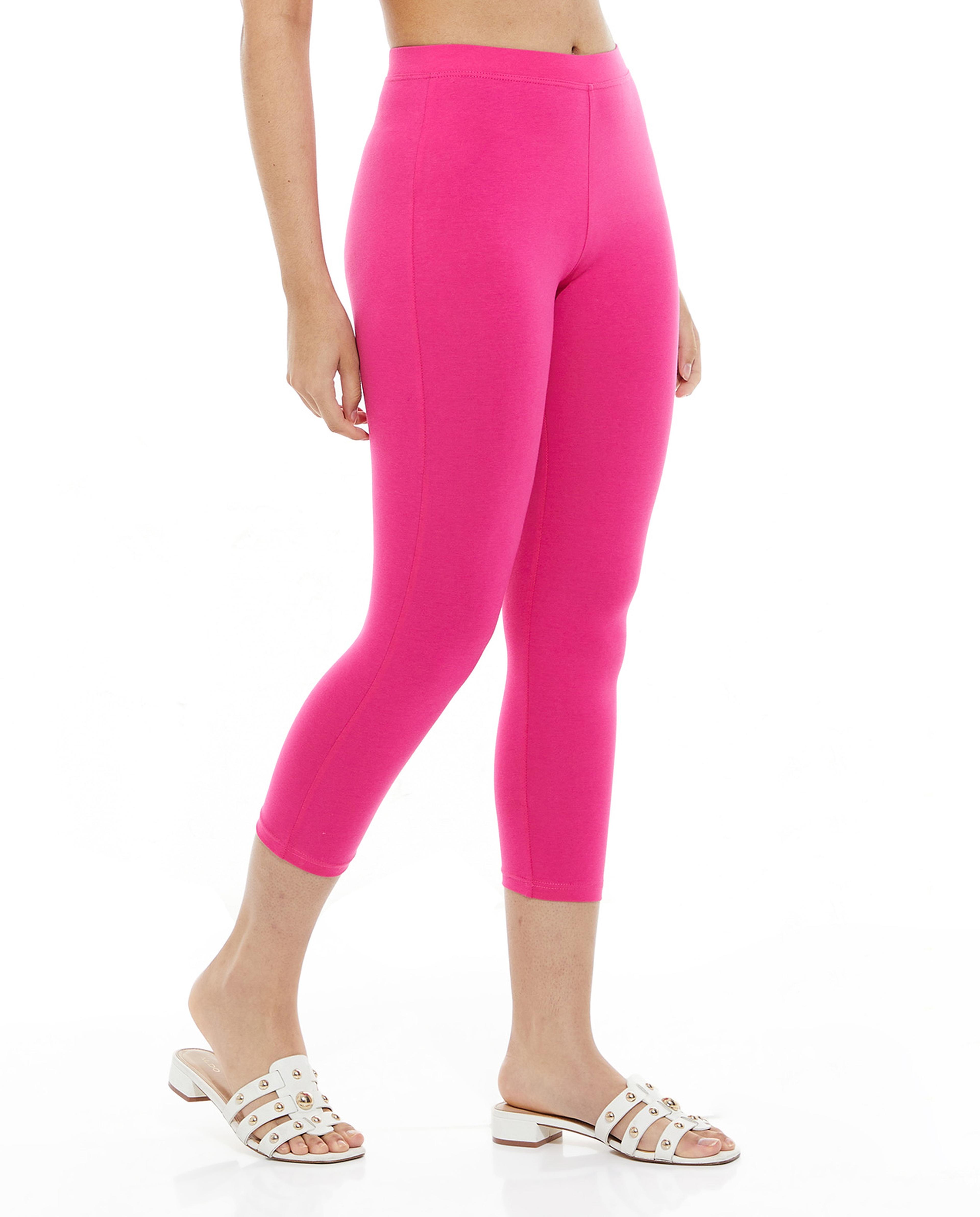 Solid Cropped Leggings with Elasticated Waist