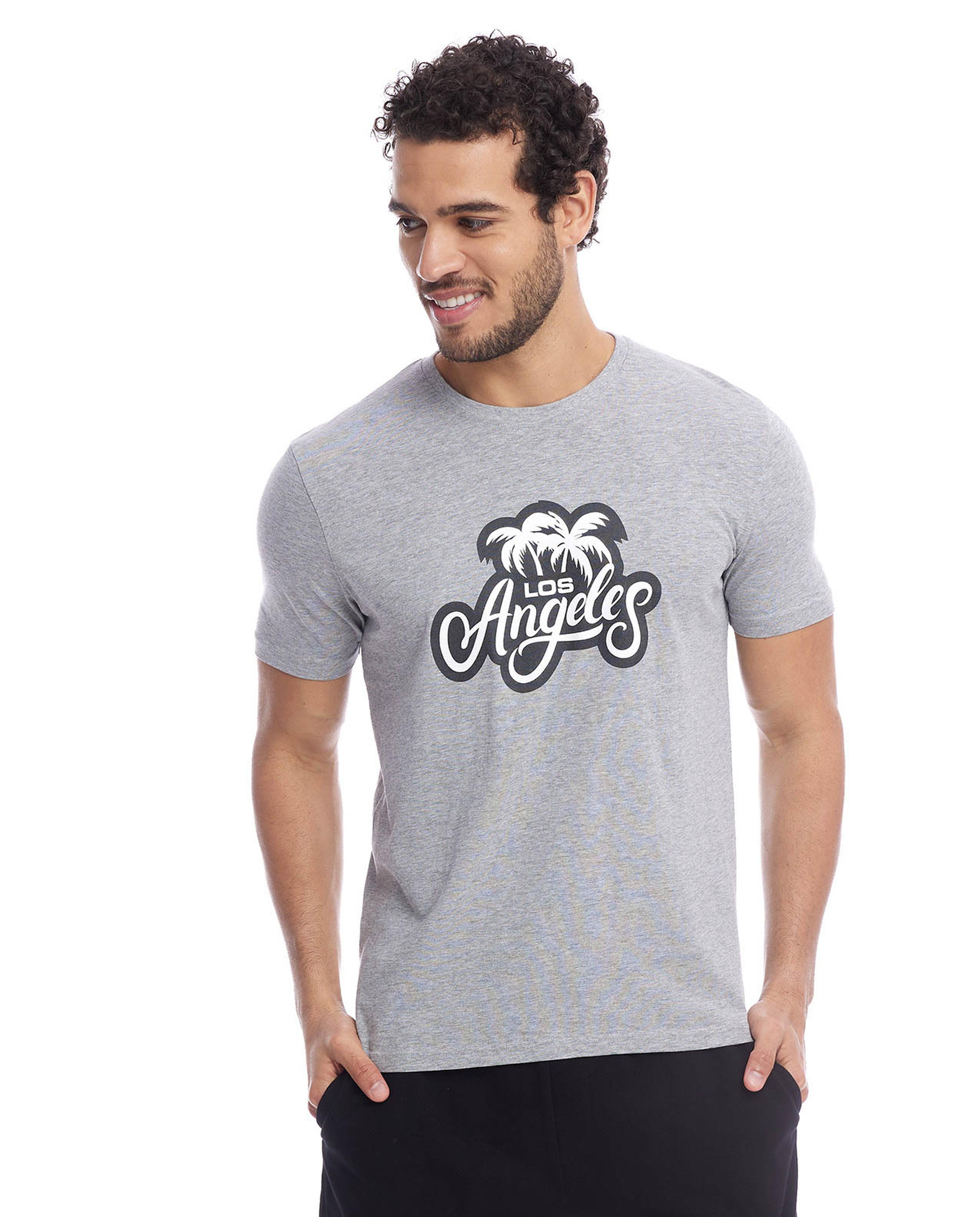 Graphic Print T-Shirt with Crew Neck and Short Sleeves