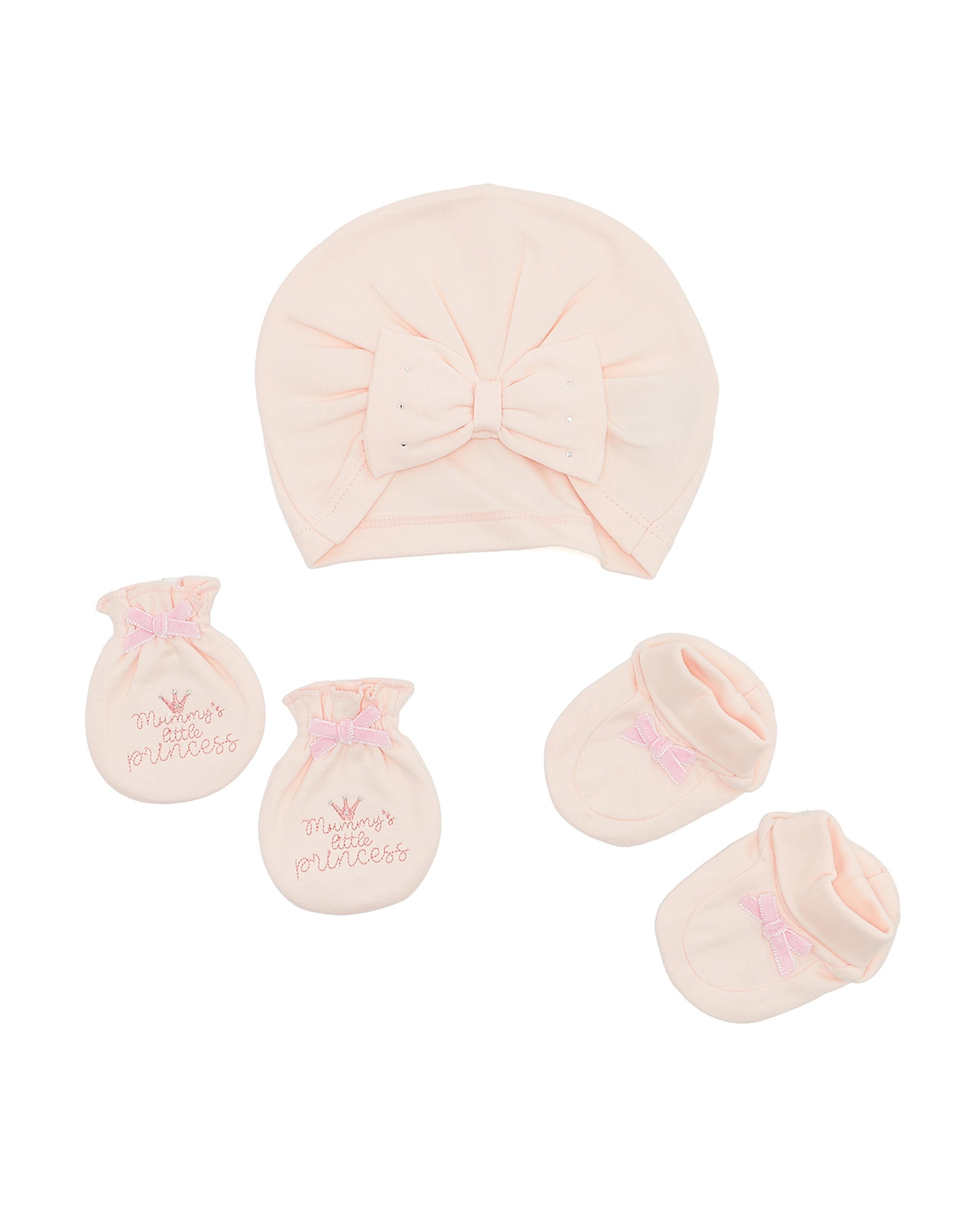 Pack of Cap, Booties and Mittens