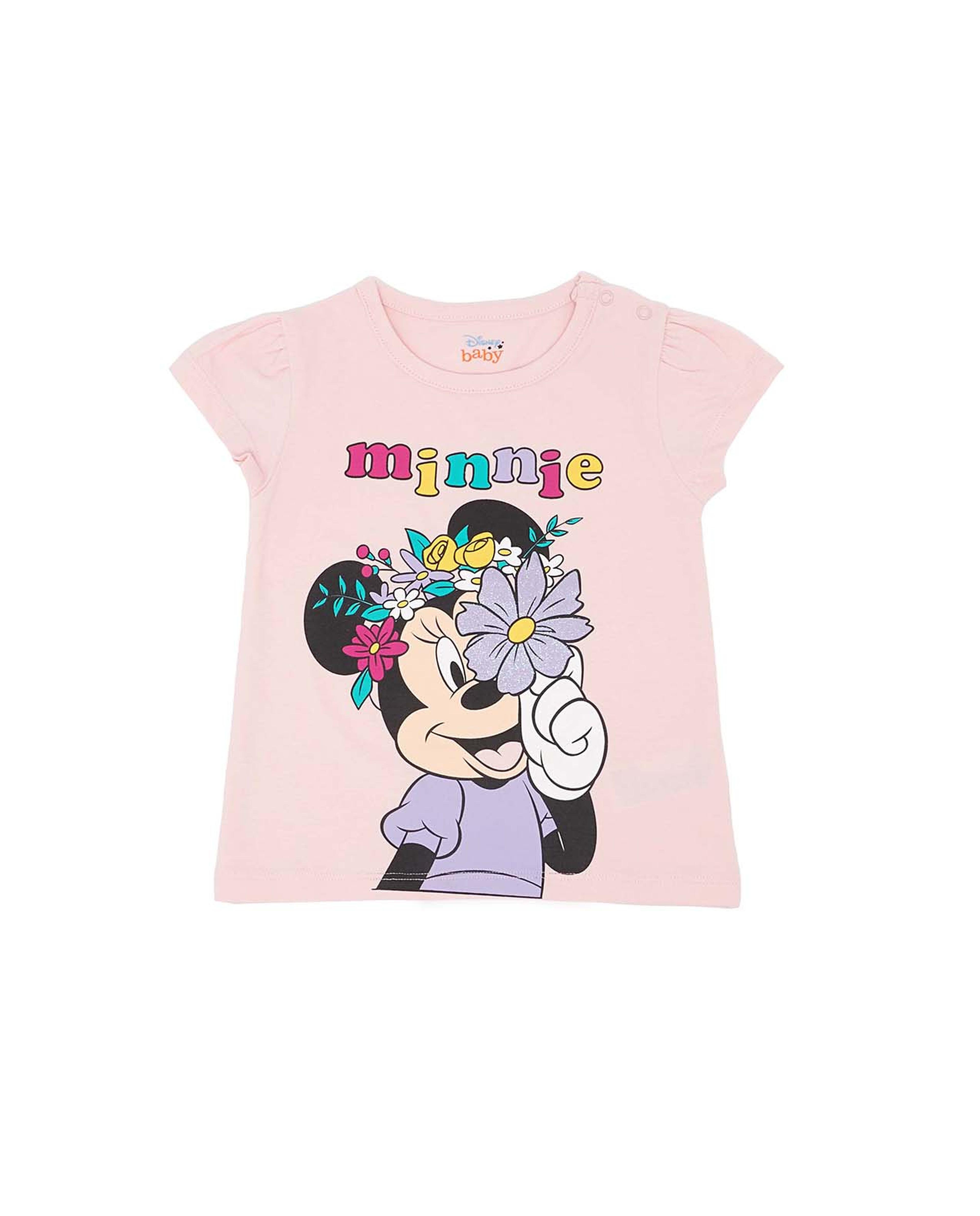 Pack of 2 Minnie Mouse Printed T-Shirts