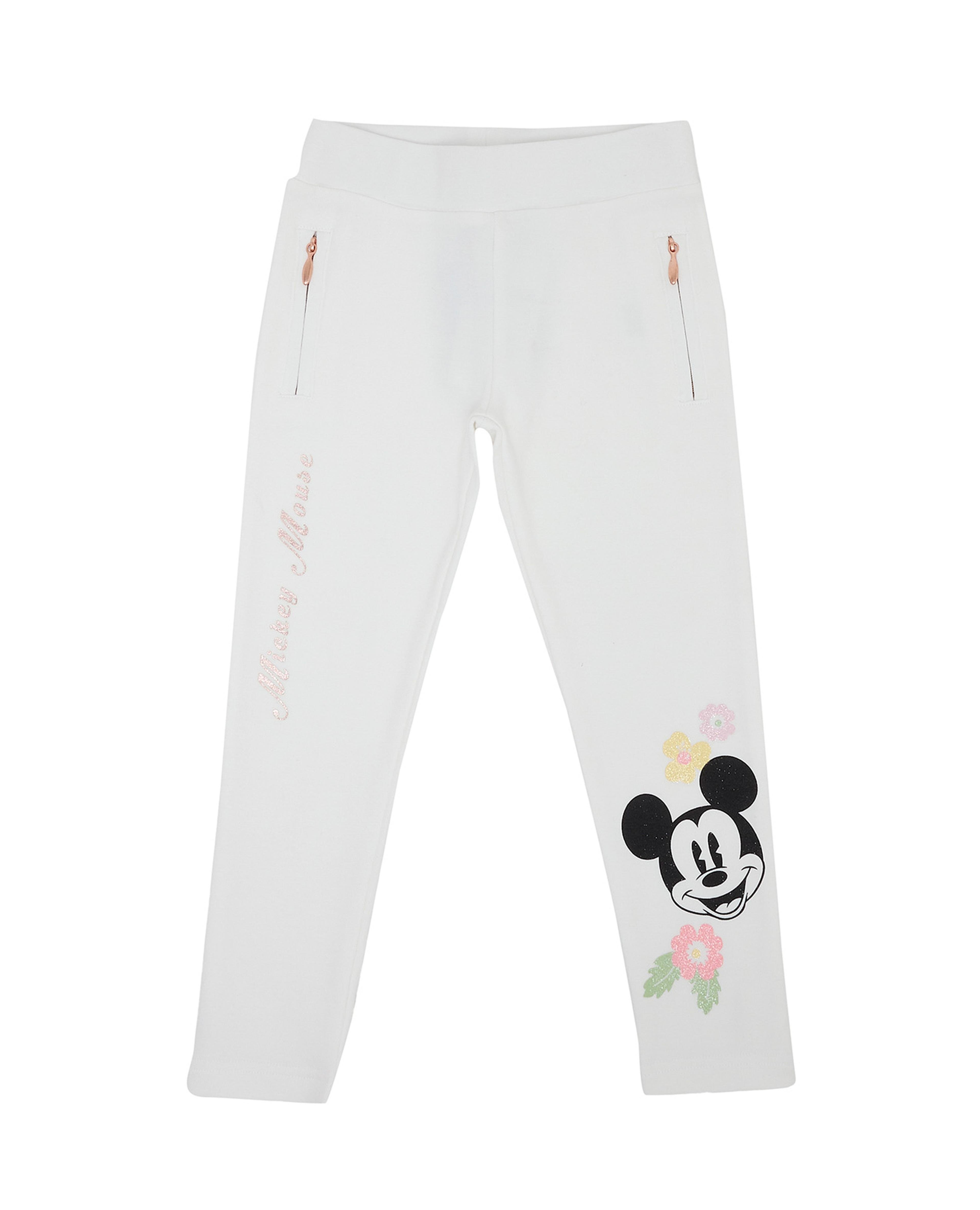 Mickey Mouse Printed Treggings with Elastic Waist