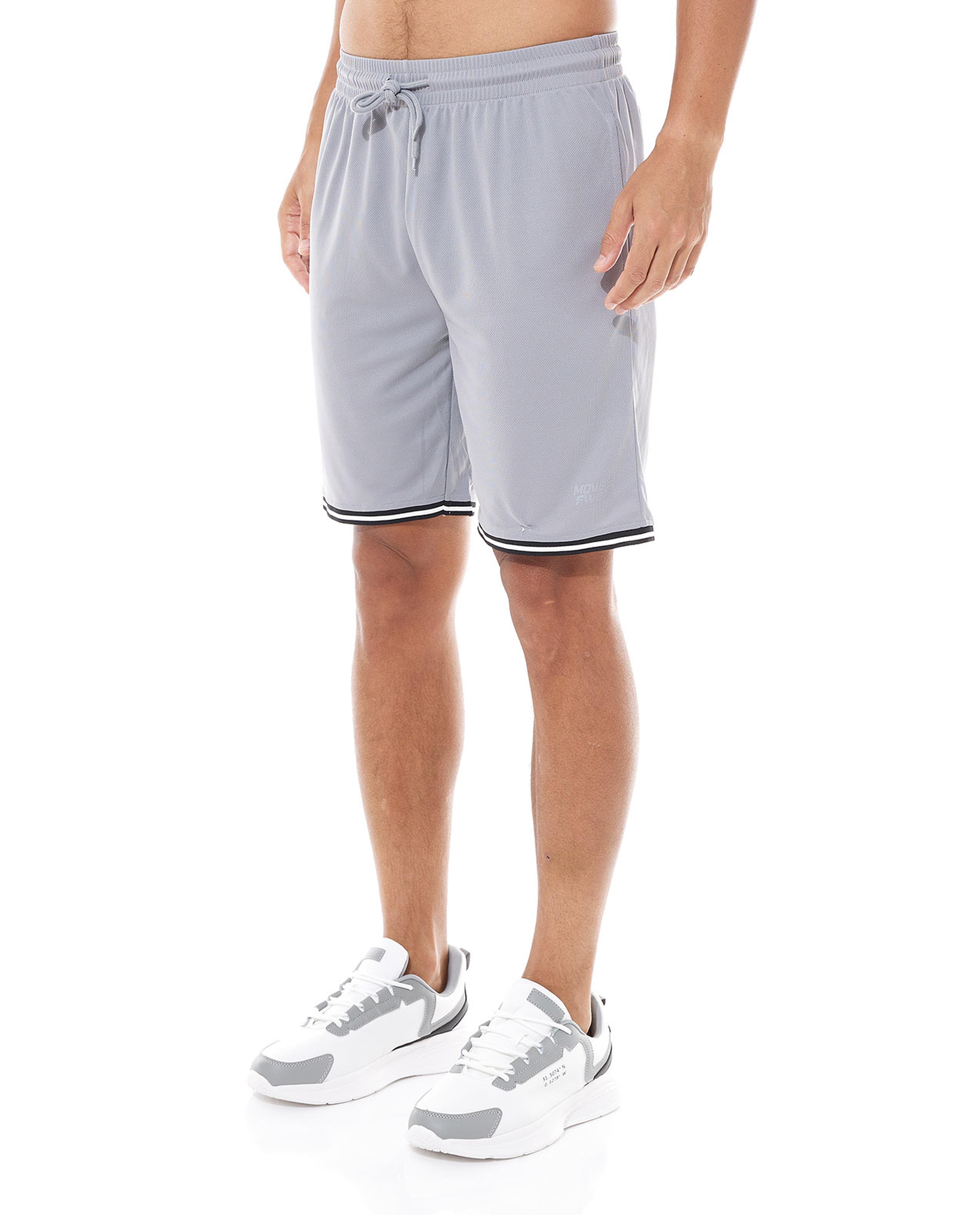 Solid Active Shorts with Drawstring Waist