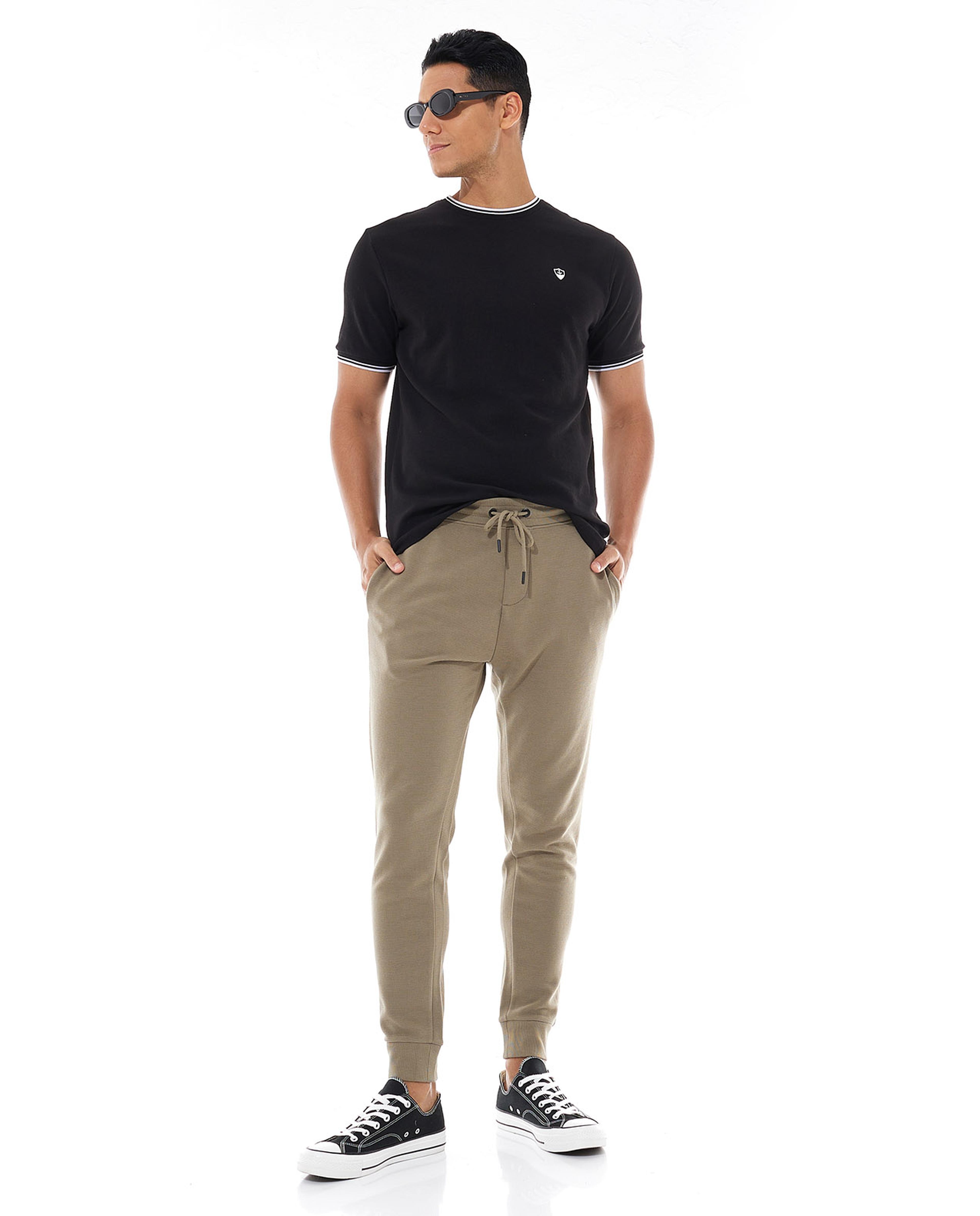 Solid Joggers with Drawstring Waist