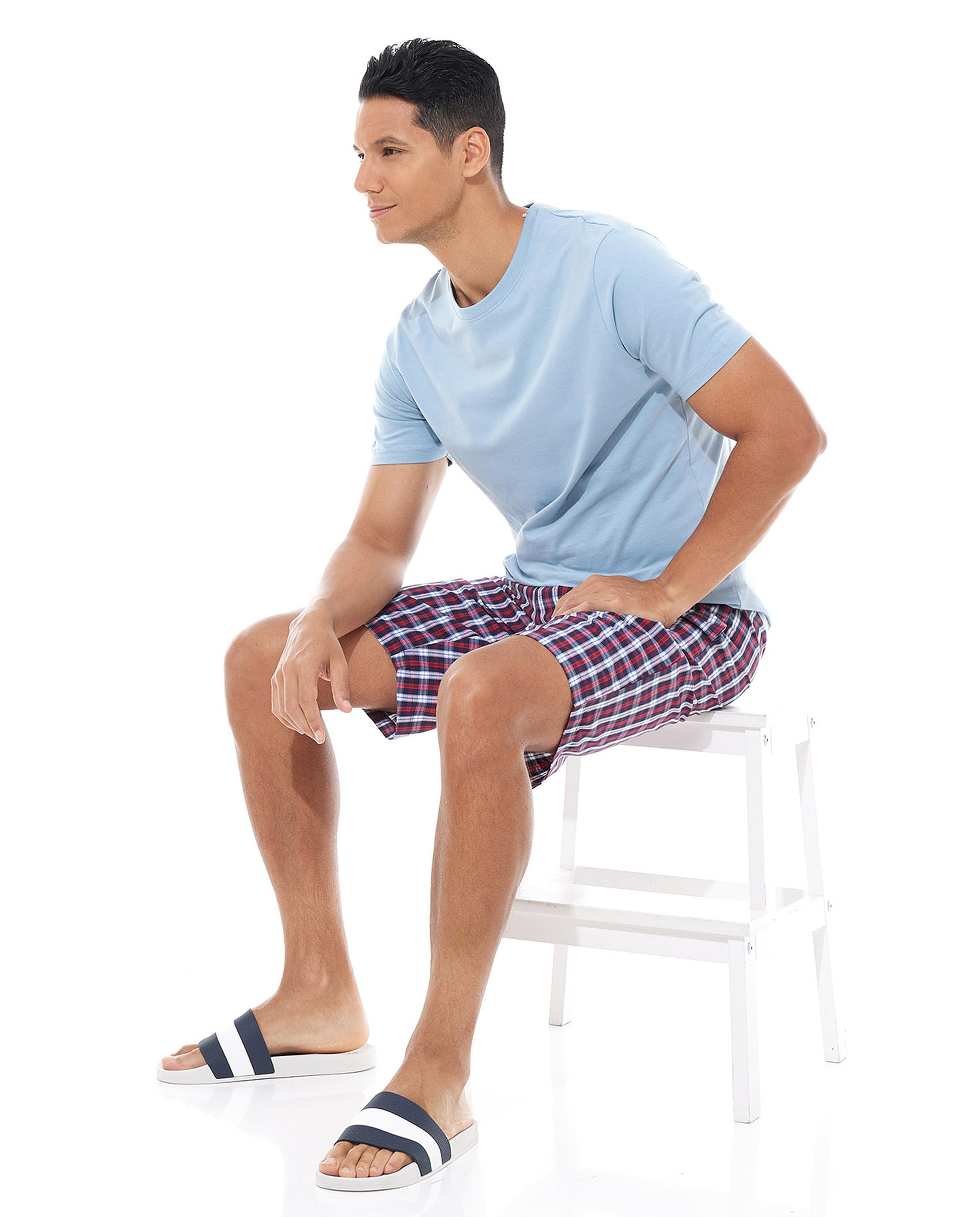 Plaid Bermuda Shorts with Drawstring Waist