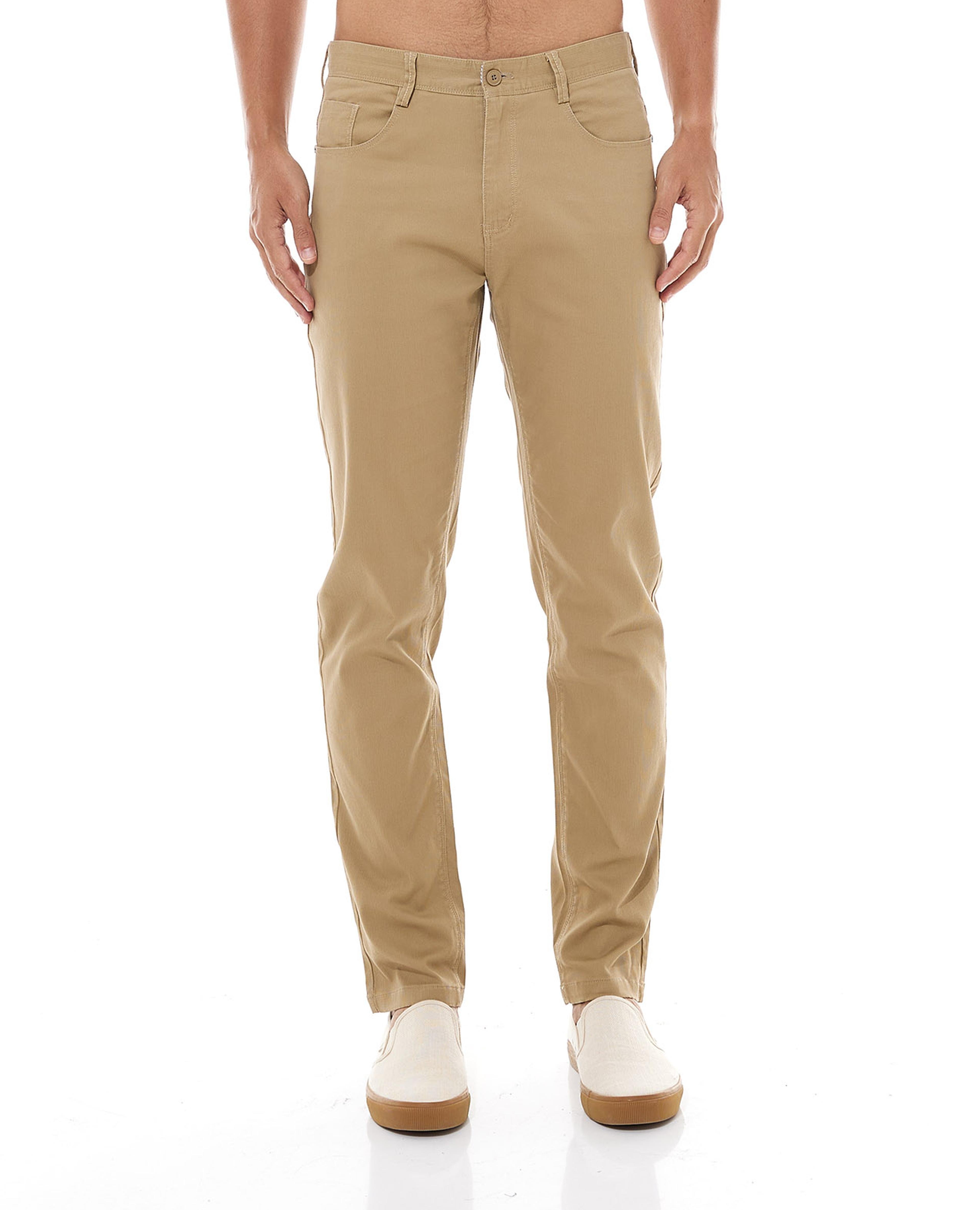 Solid Trousers with Button Closure