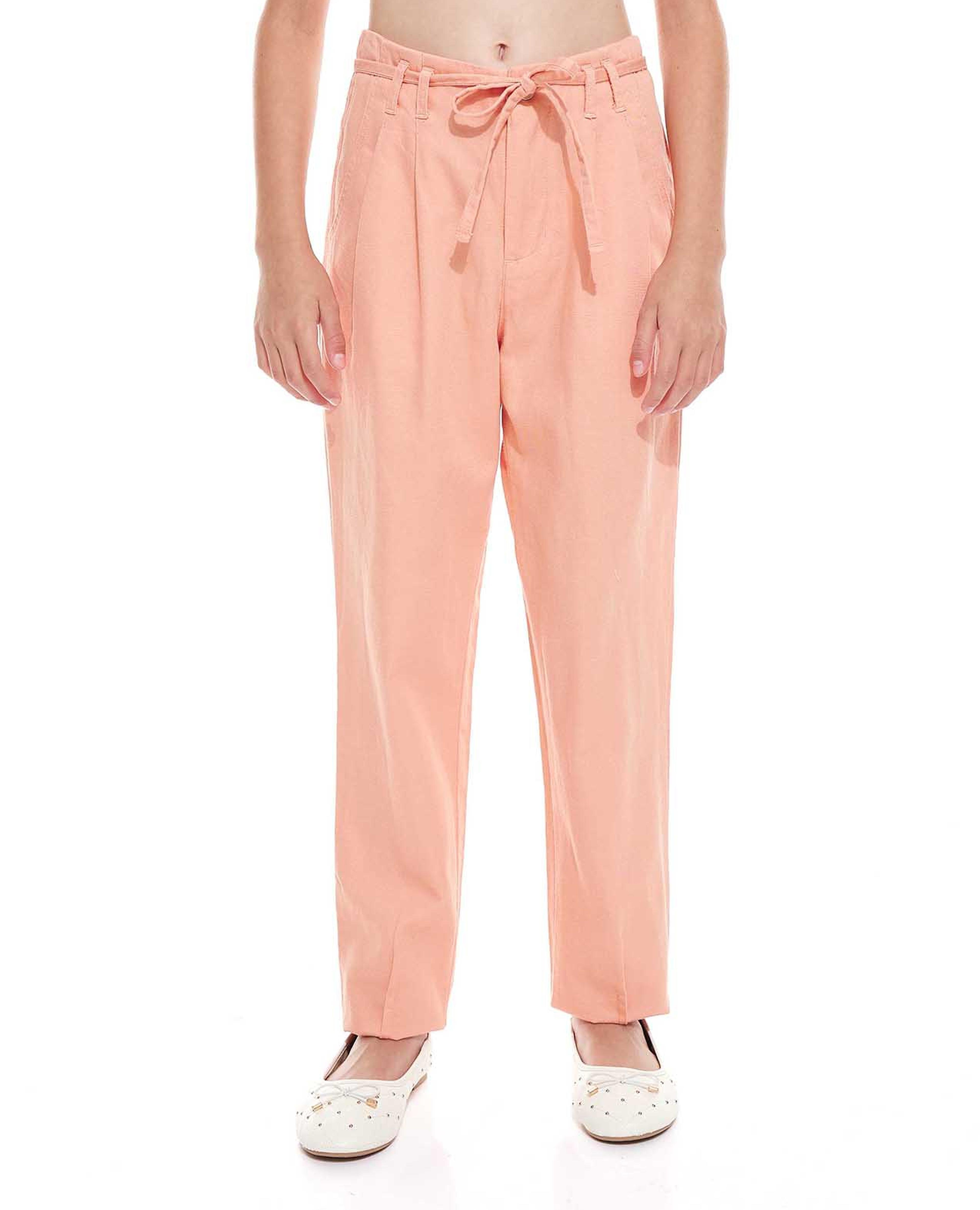 Solid Pant with Drawstring Waist