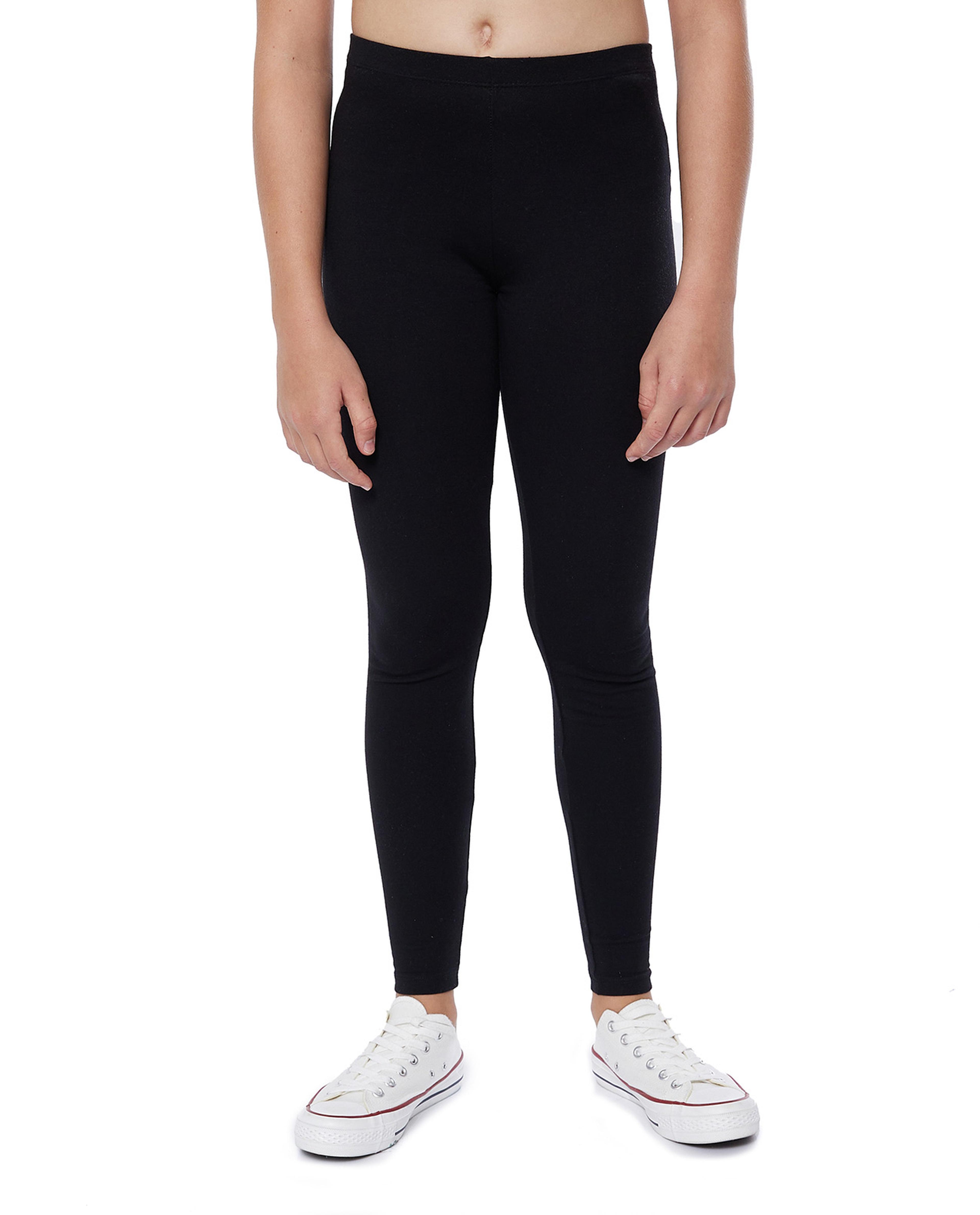 Solid Leggings with Elastic Waist