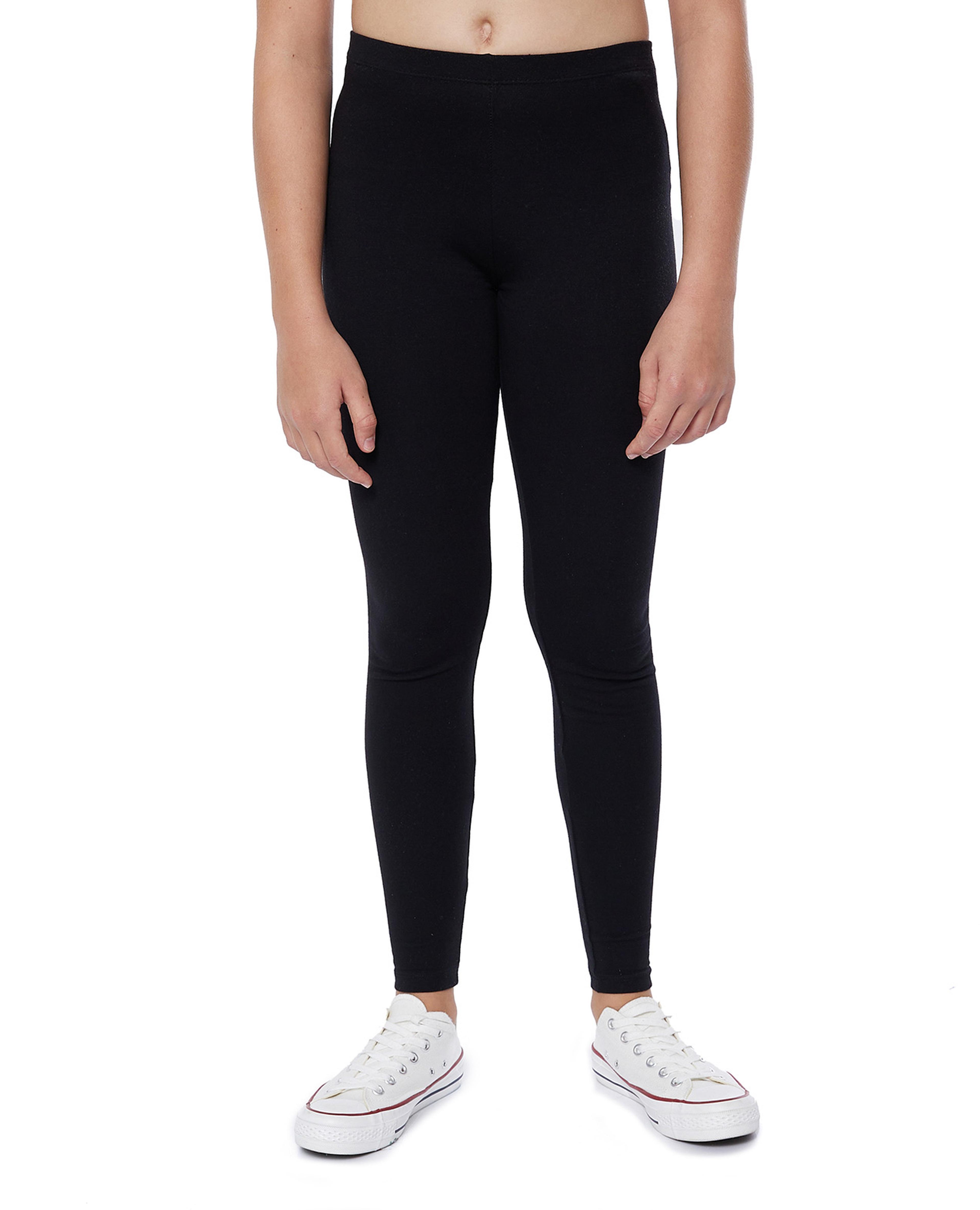 Solid Leggings with Elastic Waist