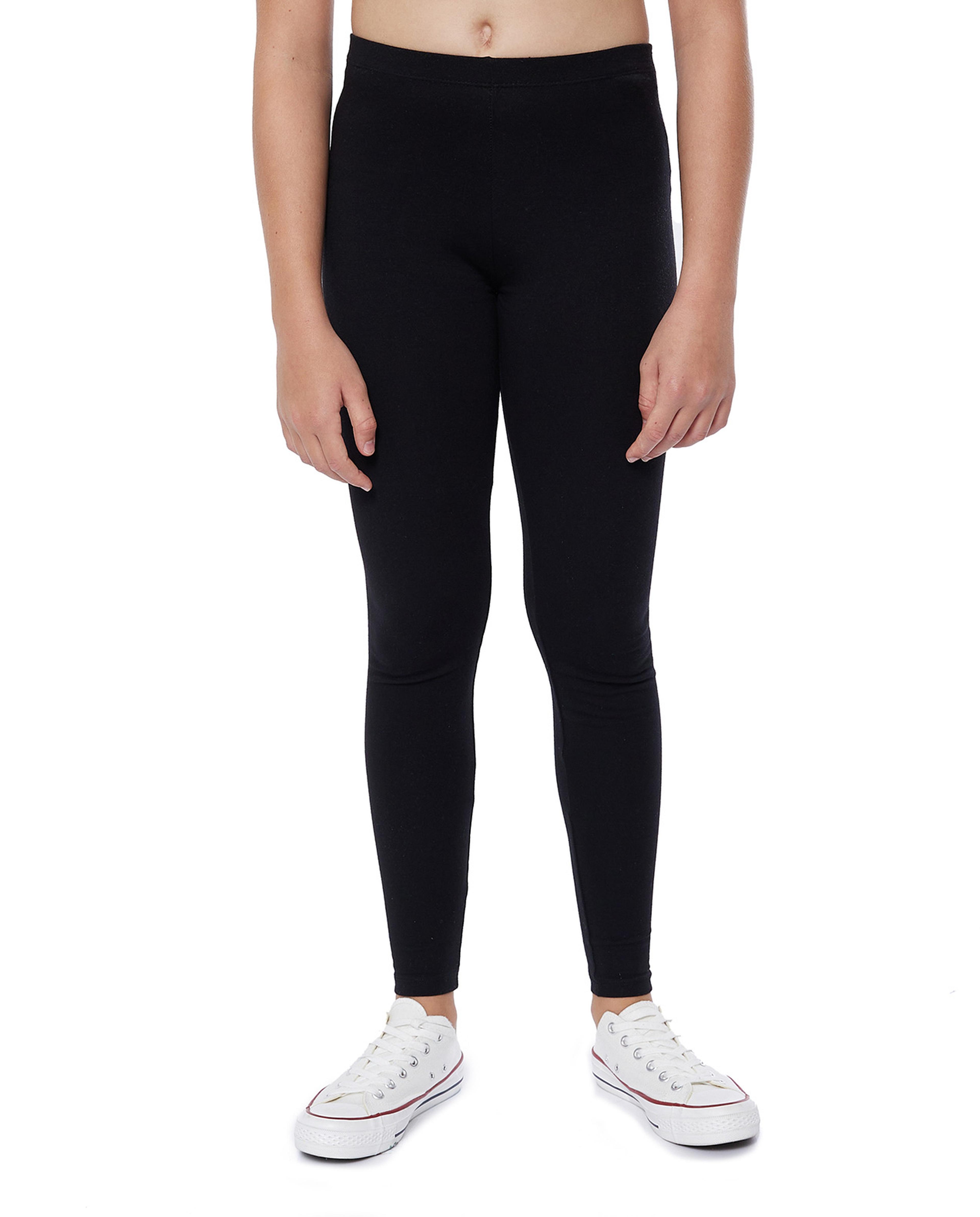 Solid Leggings with Elastic Waist