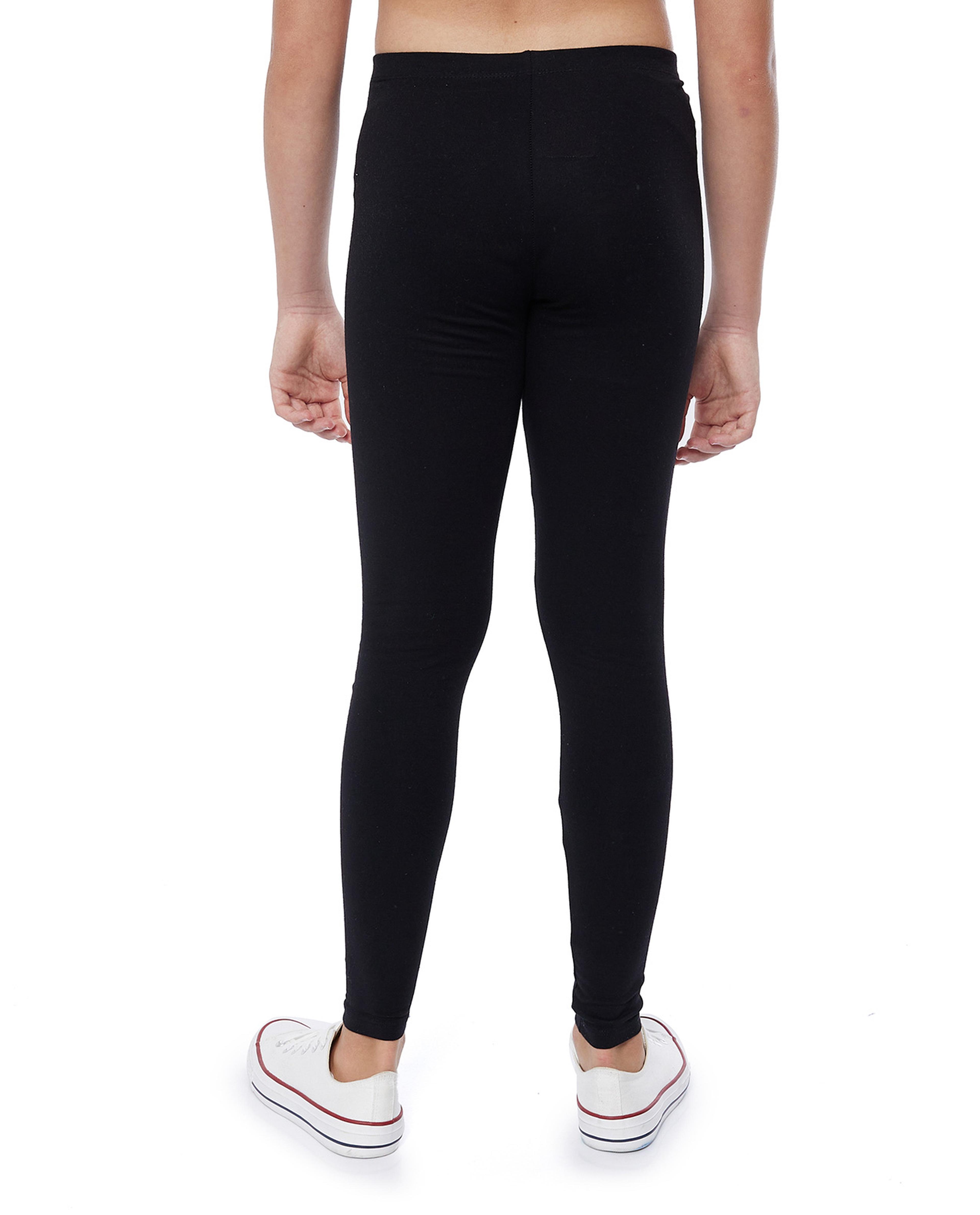 Solid Leggings with Elastic Waist