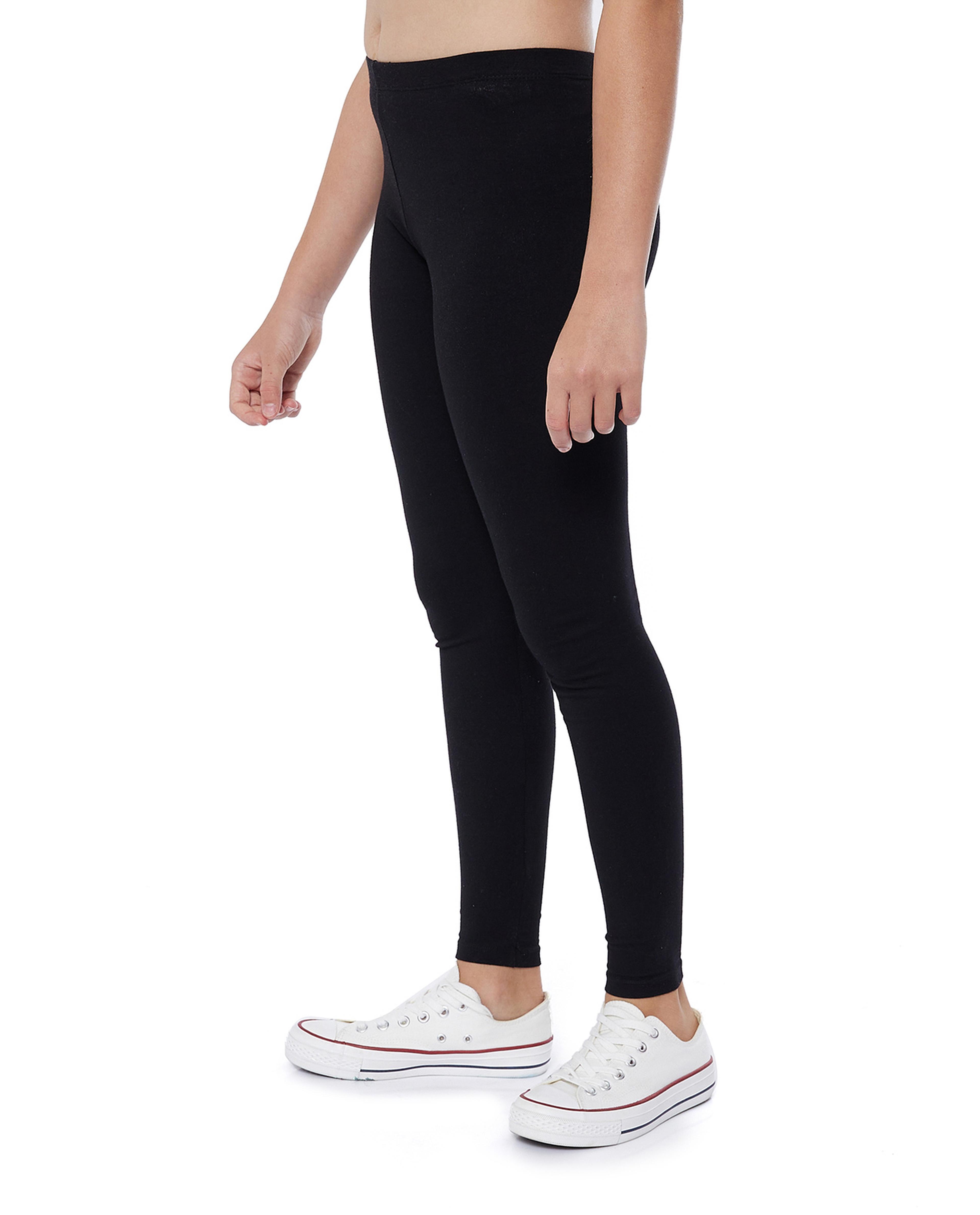 Solid Leggings with Elastic Waist