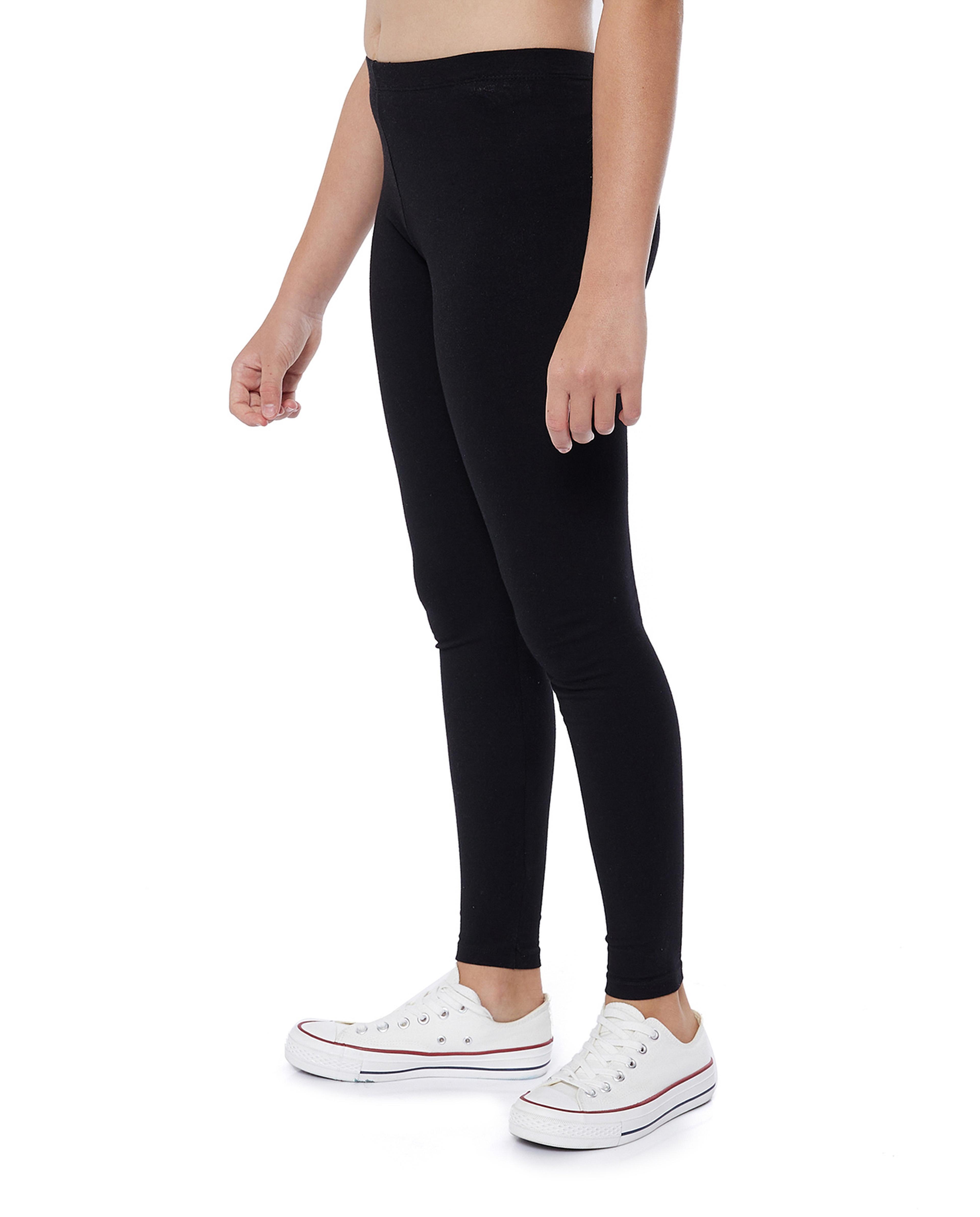 Solid Leggings with Elastic Waist