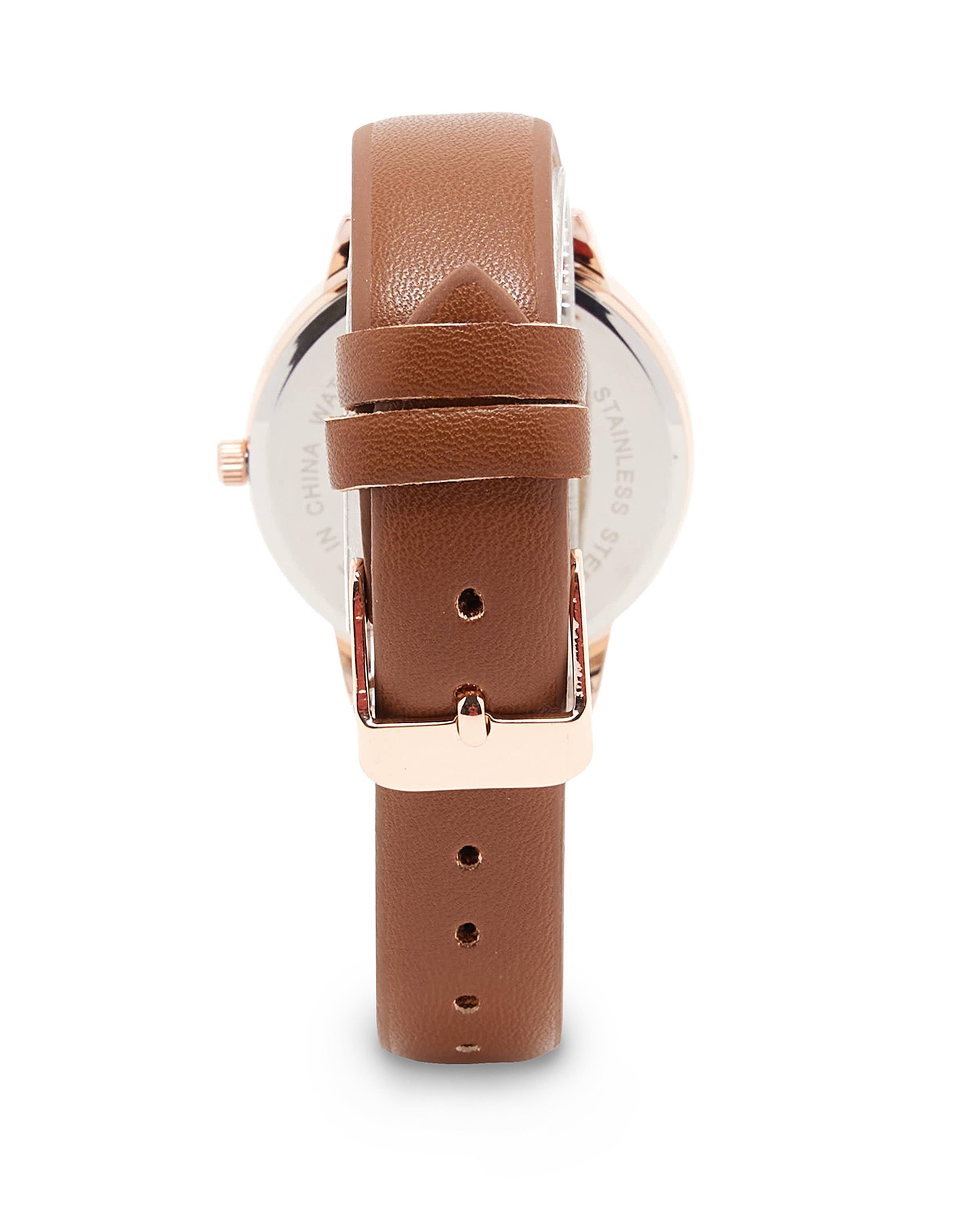 Analog Leather Strap Watches