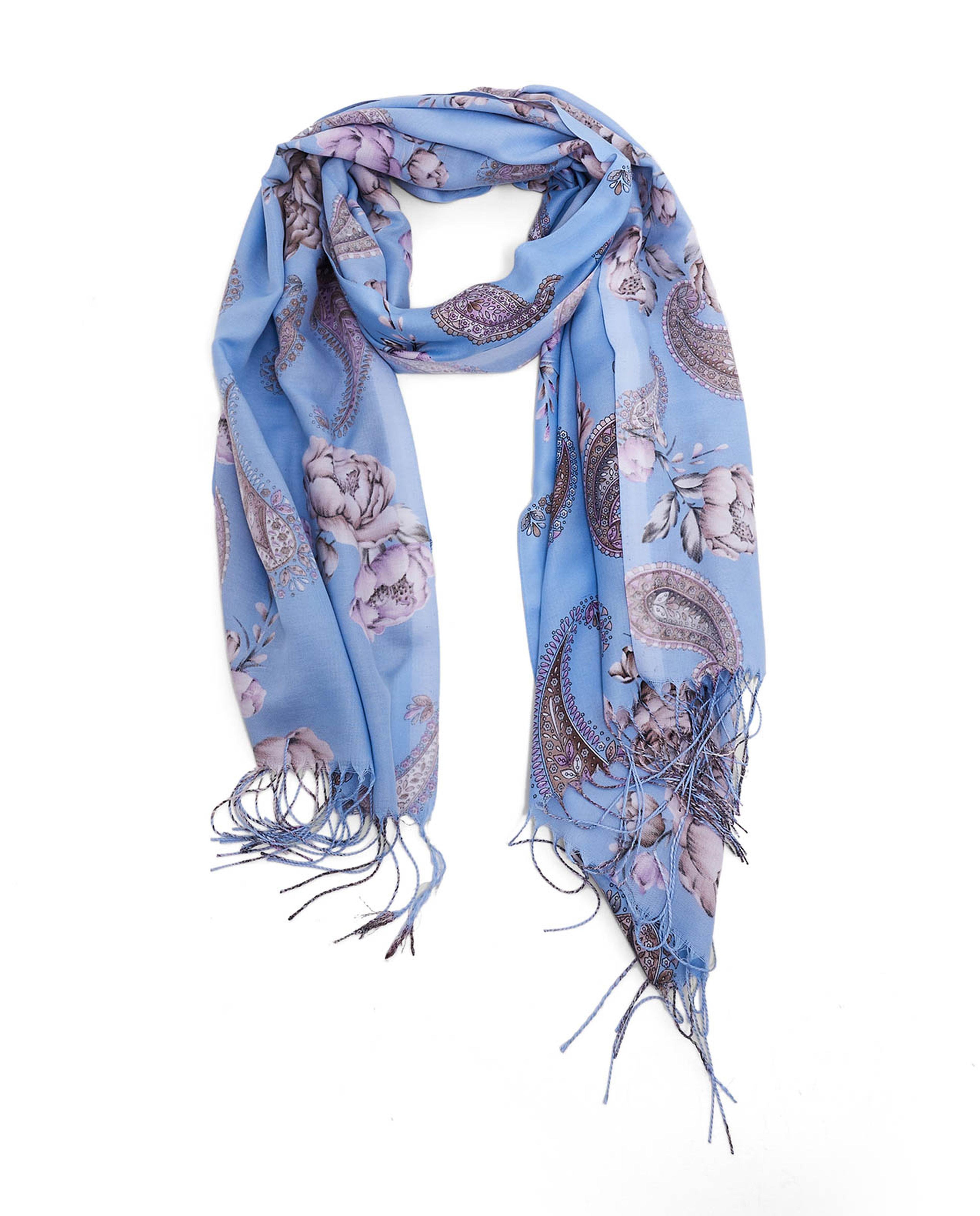 Paisley Print Scarf with Fringes