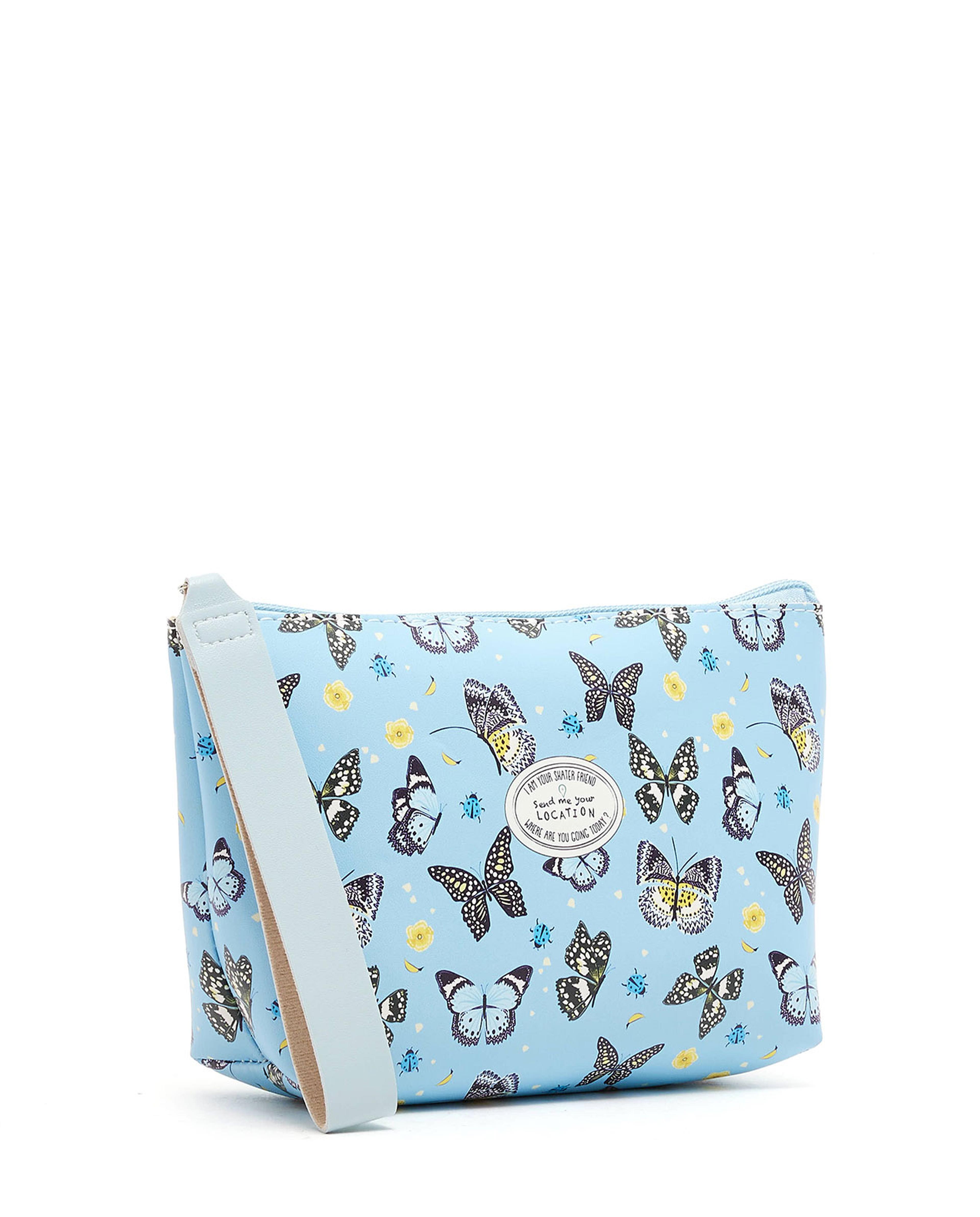 Butterfly Print Cosmetic Pouch
