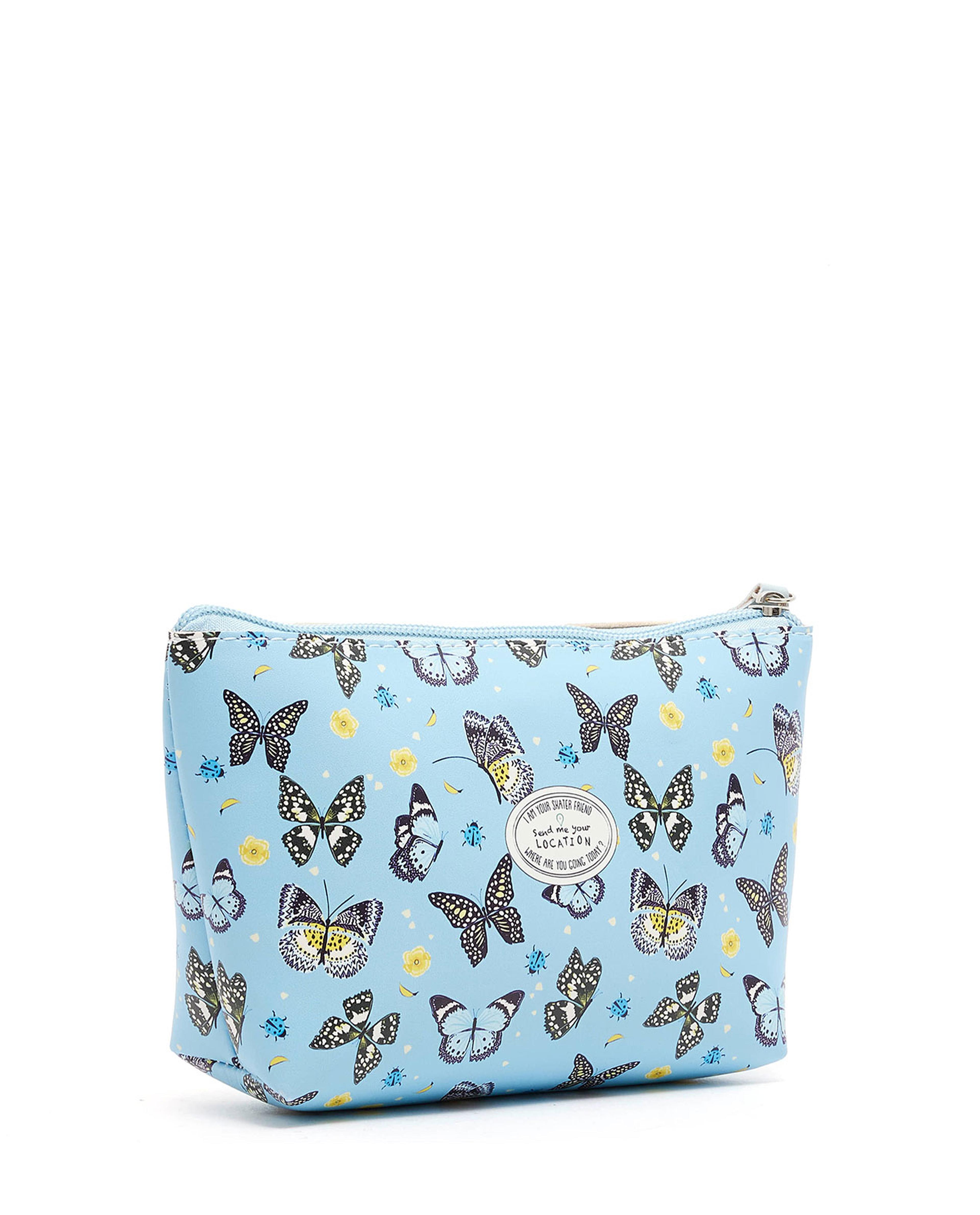 Butterfly Print Cosmetic Pouch