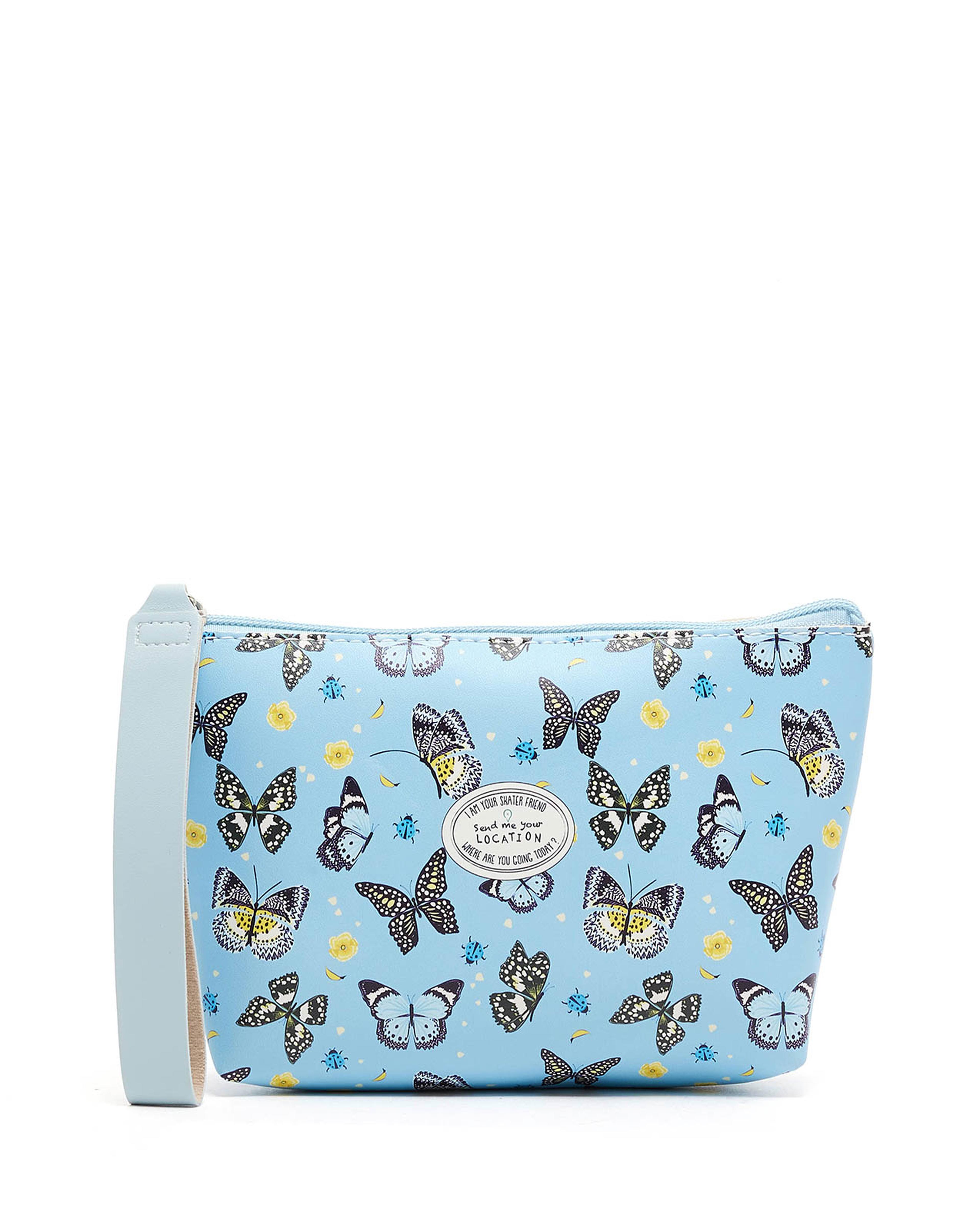 Butterfly Print Cosmetic Pouch