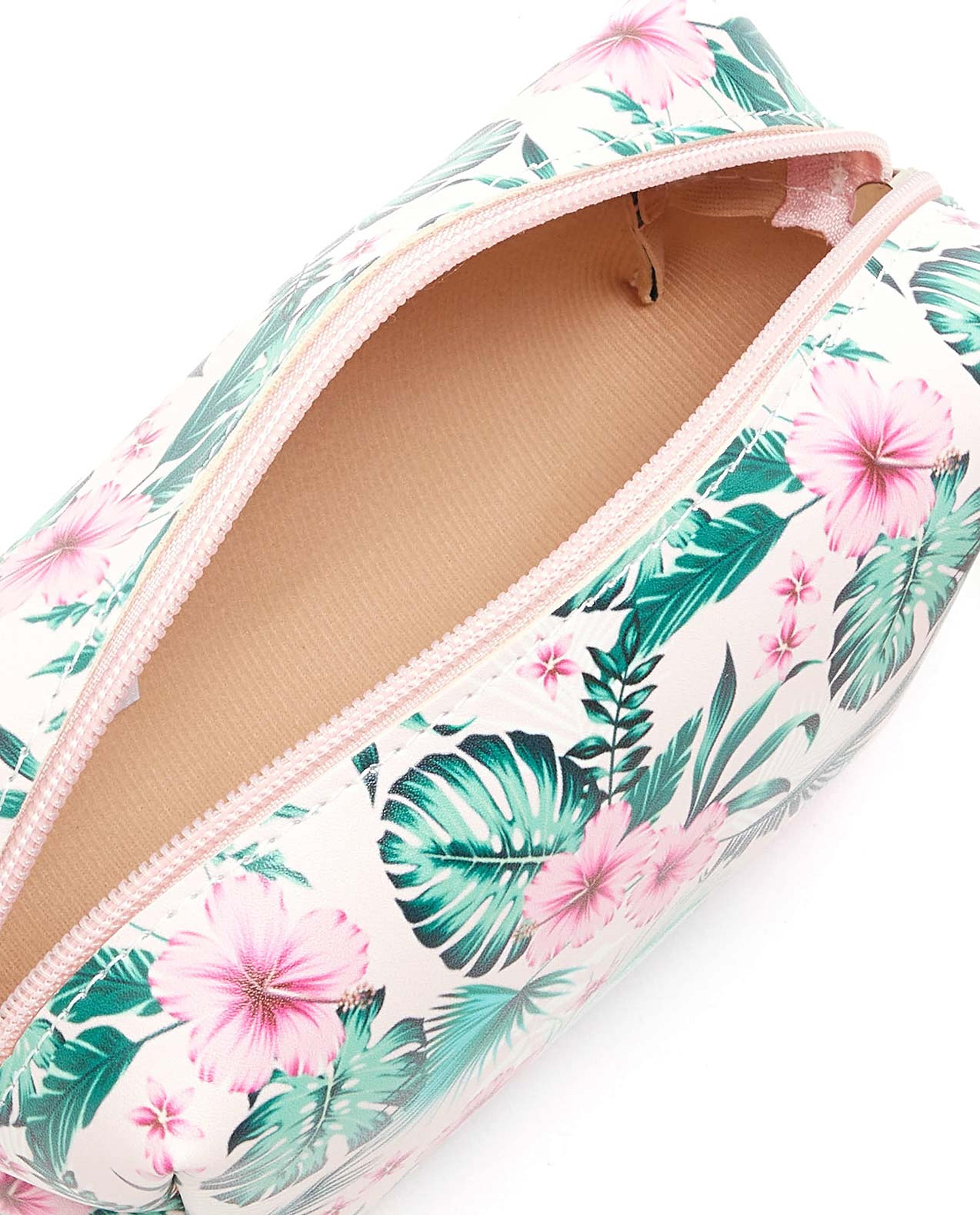 Tropical Print Cosmetic Pouch