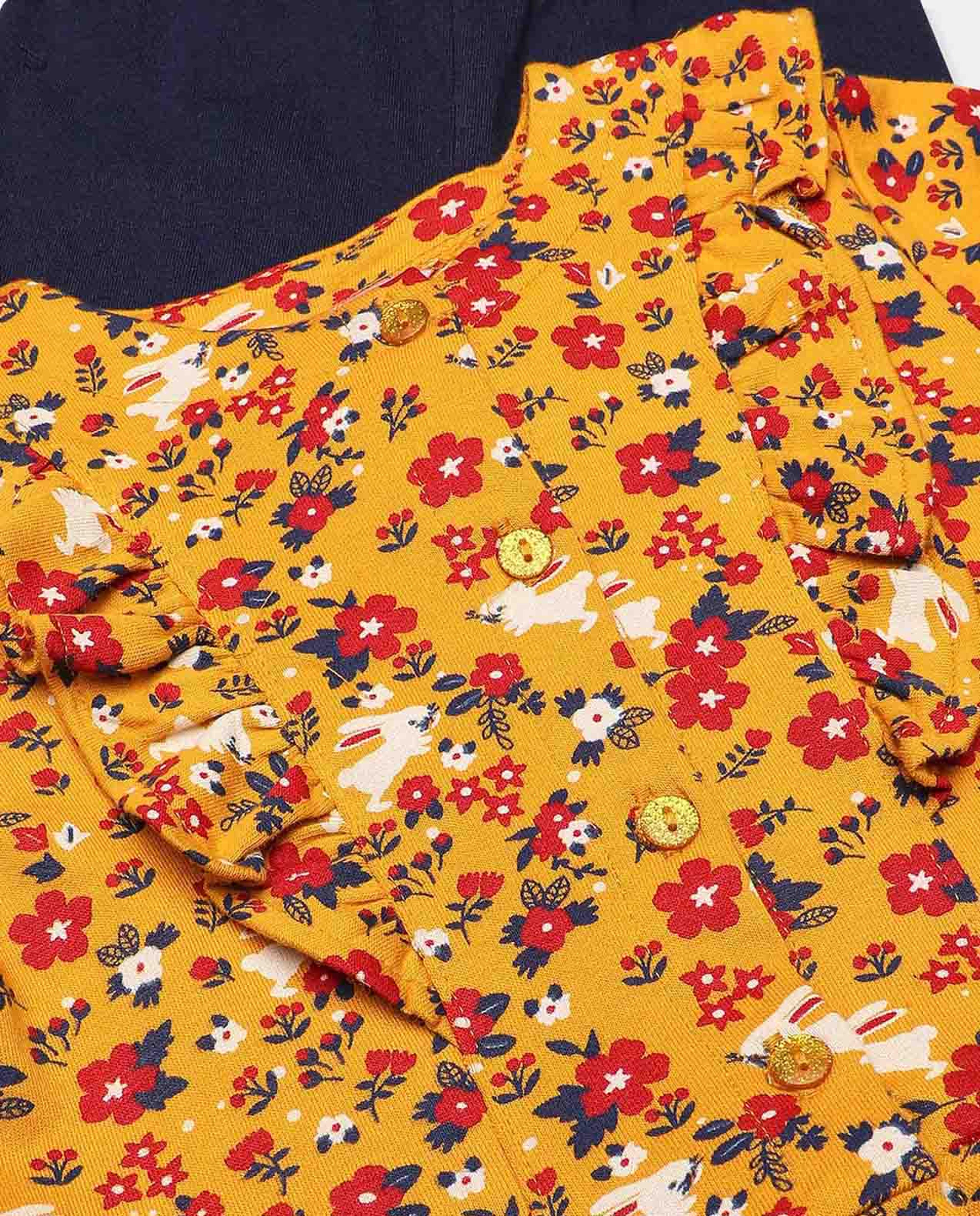 Solid and Printed Clothing Set