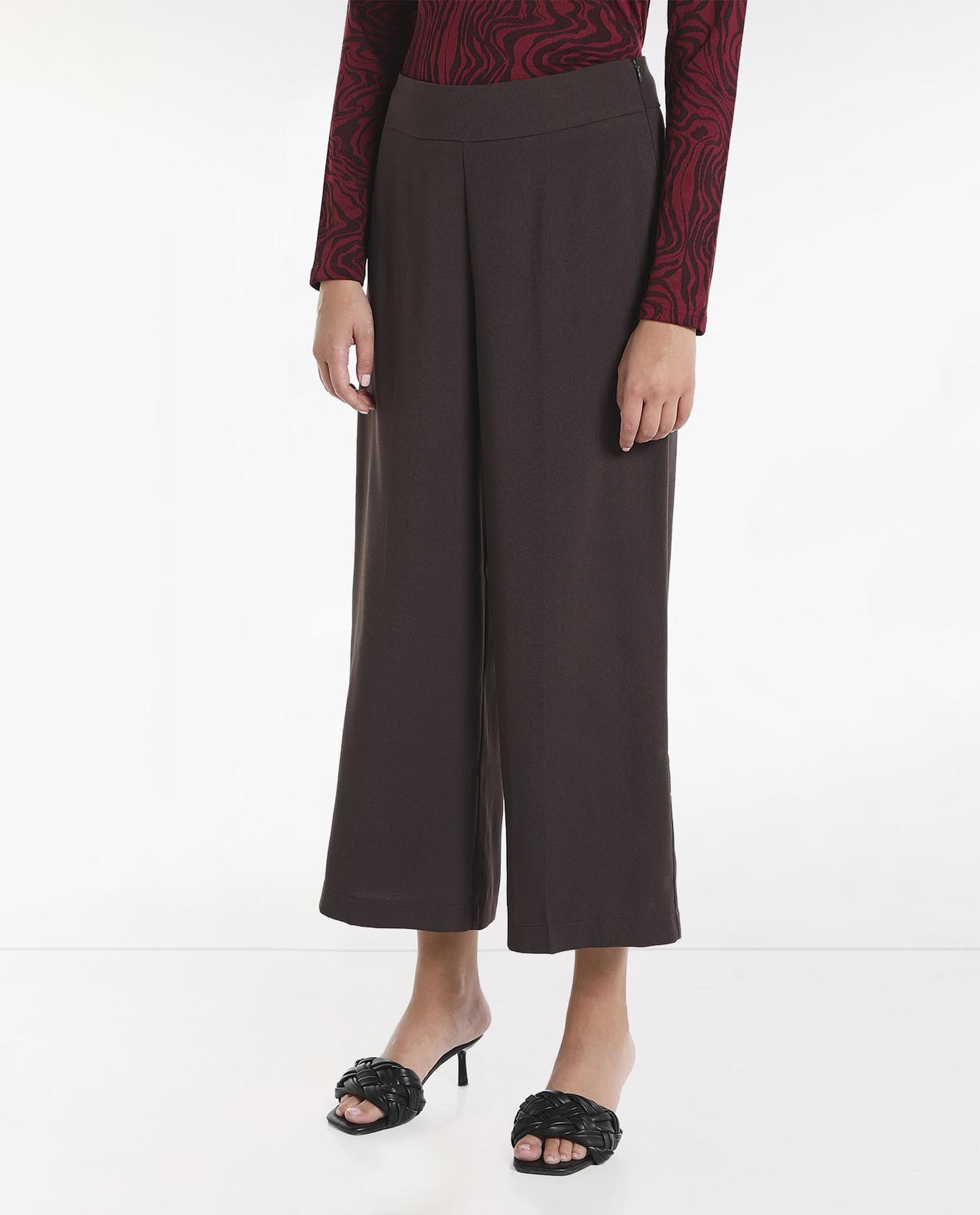 Solid Culottes with Elasticated Waist