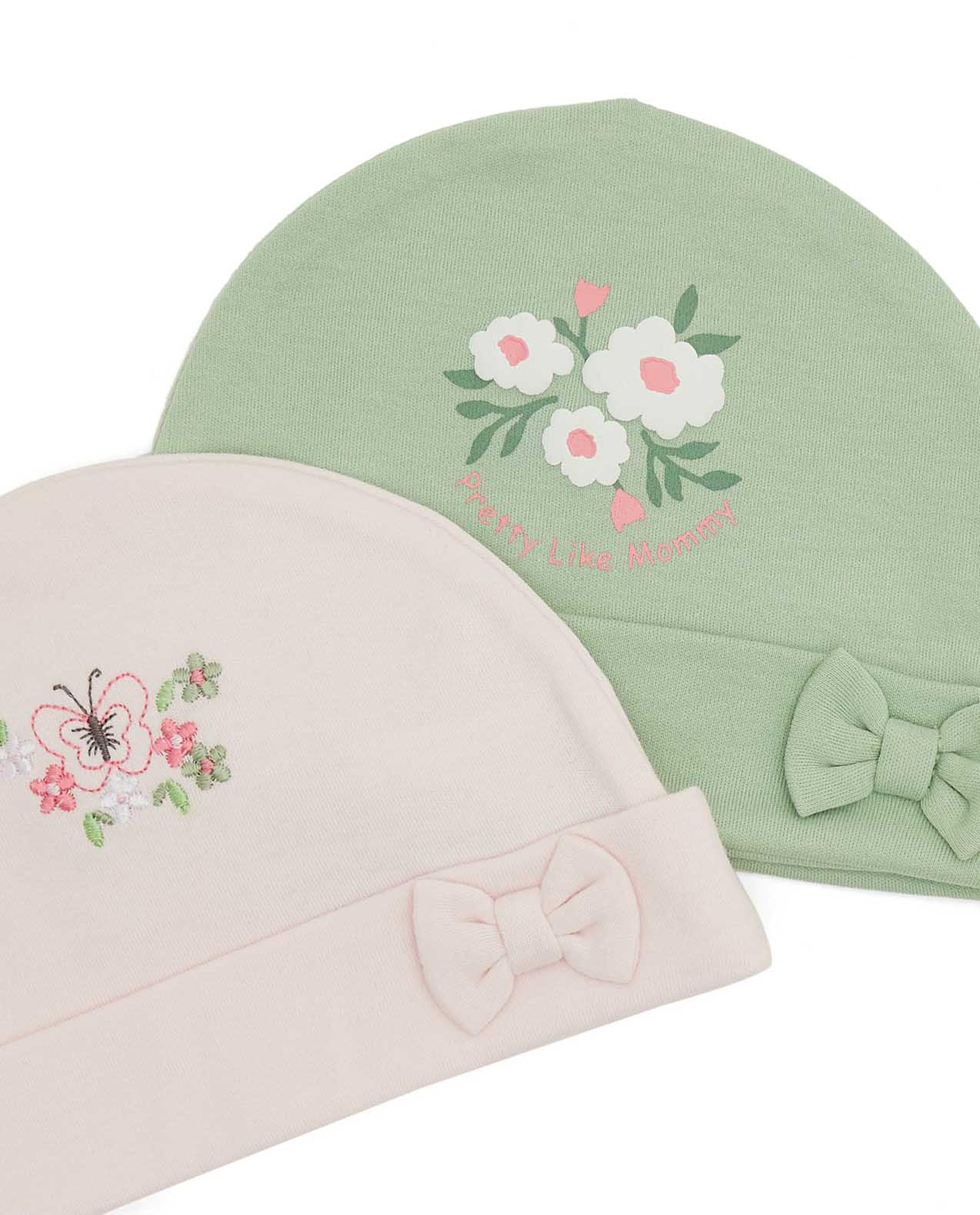 Pack of 2 Print Detailed Caps